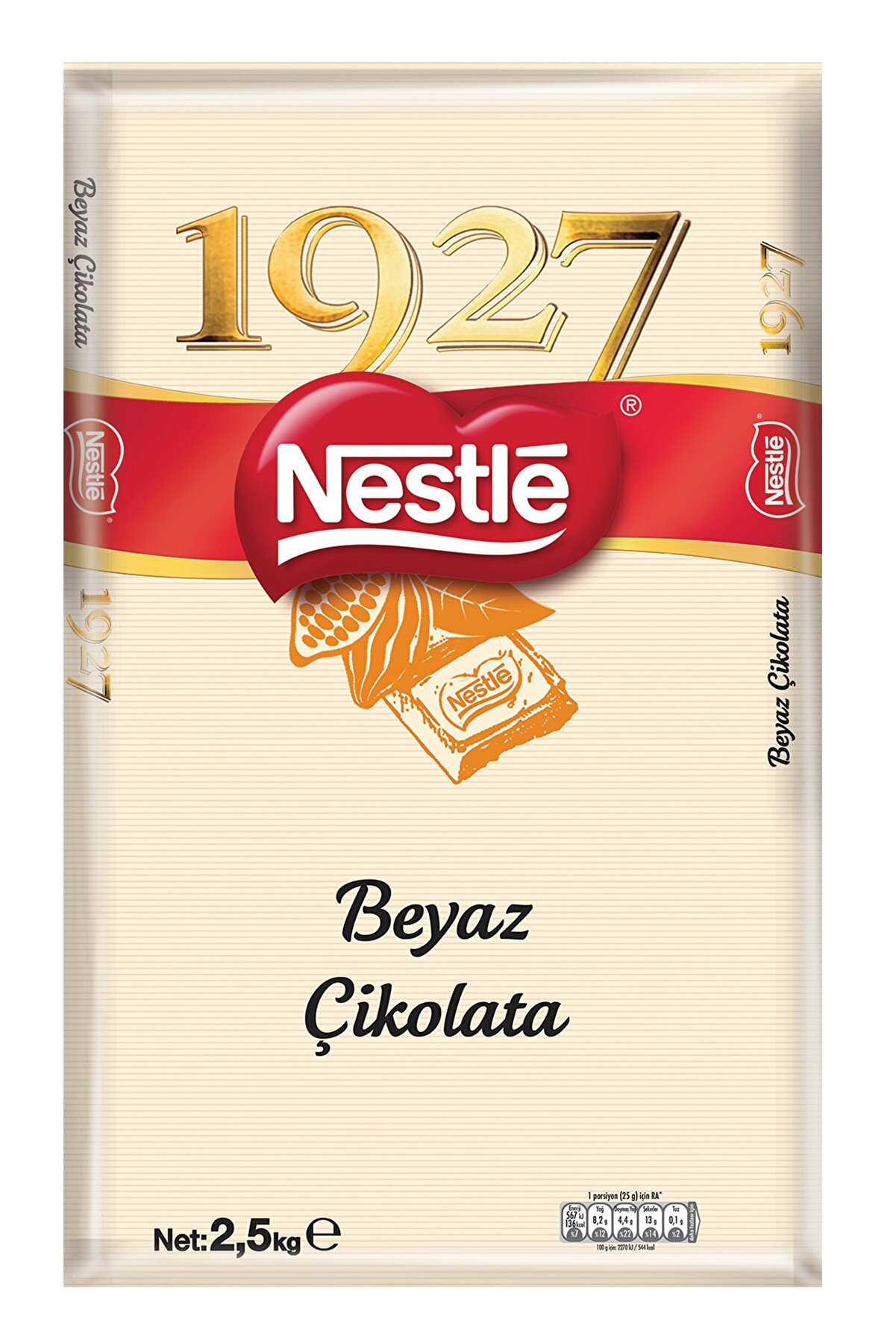 Nestle 1927 Kuvertür Çikolata Beyaz 2.5kg