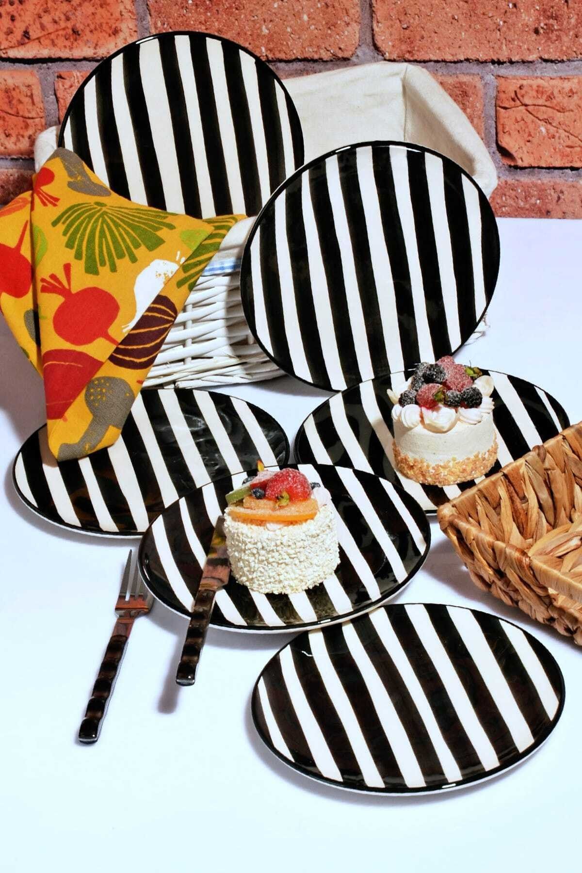 Kitchen Life 6�lı Lüx El Yapımı Seramik Pasta Tabak Seti Fiyatı
