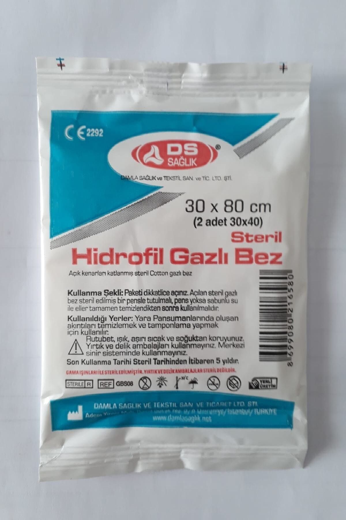 DS Sağlık D&s Sağlık Steril Hidrofil Gazlı Bez (2li) 30x80cm 5 Paket