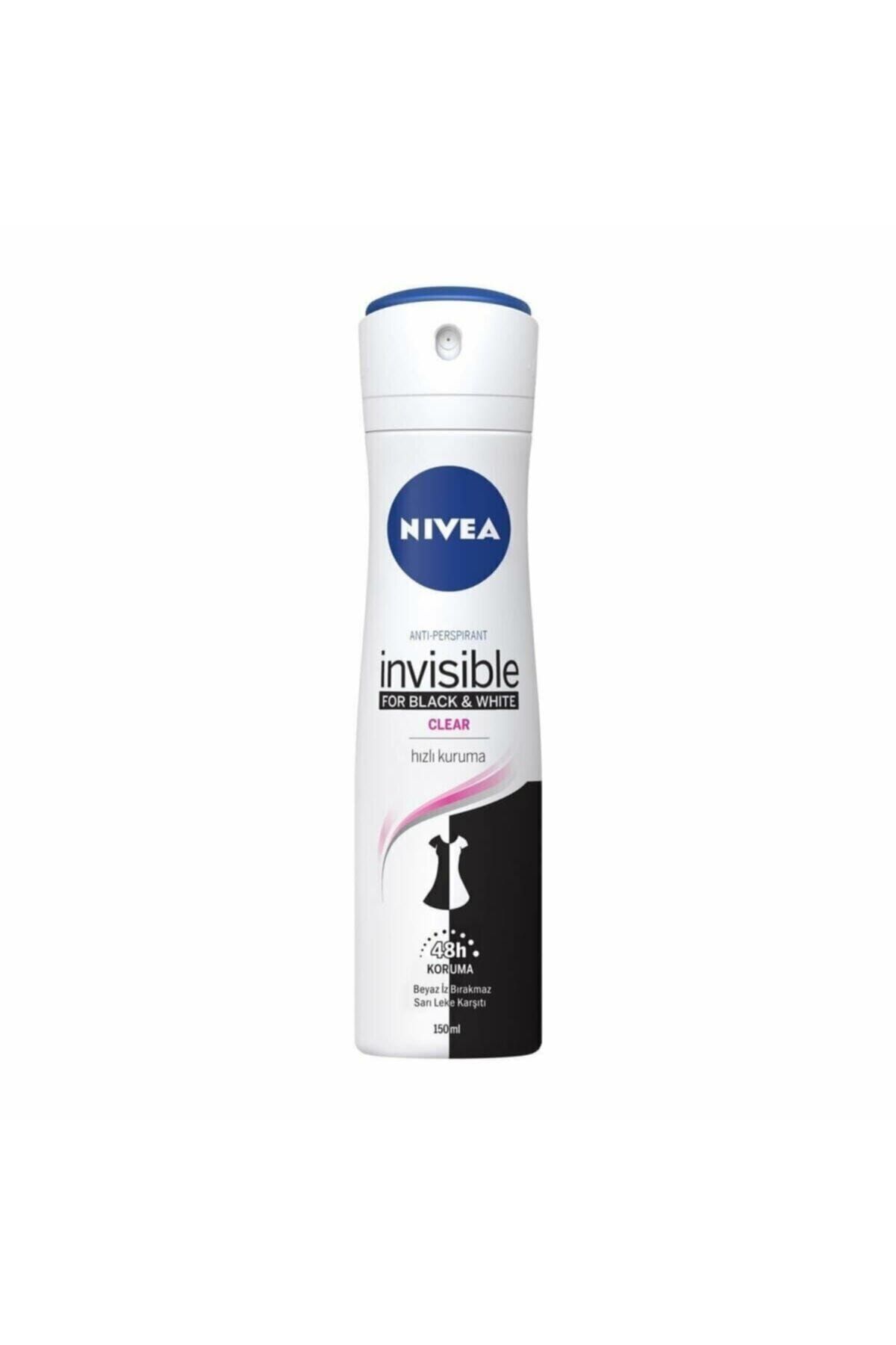 NIVEA Invisible For Black White150 Ml Kadın Beyaz Siyah Deodorant