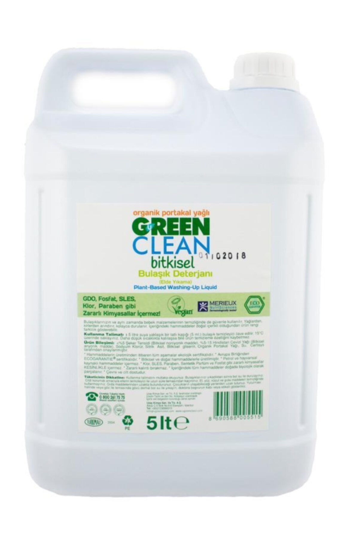 U Green Clean Organik Elde Bulaşık Deterjanı 5000 Ml