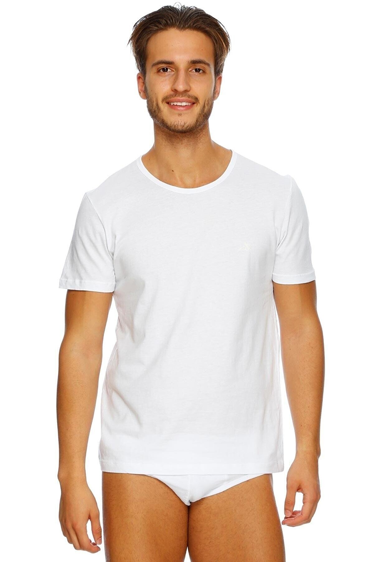 Eros Erkek Beyaz 2'li O Yaka T-shirt Es011522