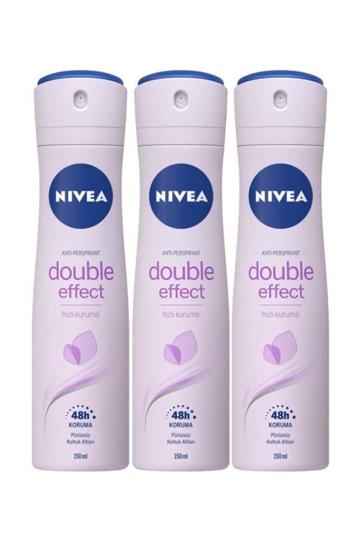 NIVEA Double Effect Mor Düşler Sprey Deodorant 150 ml Kadın 3 Adet