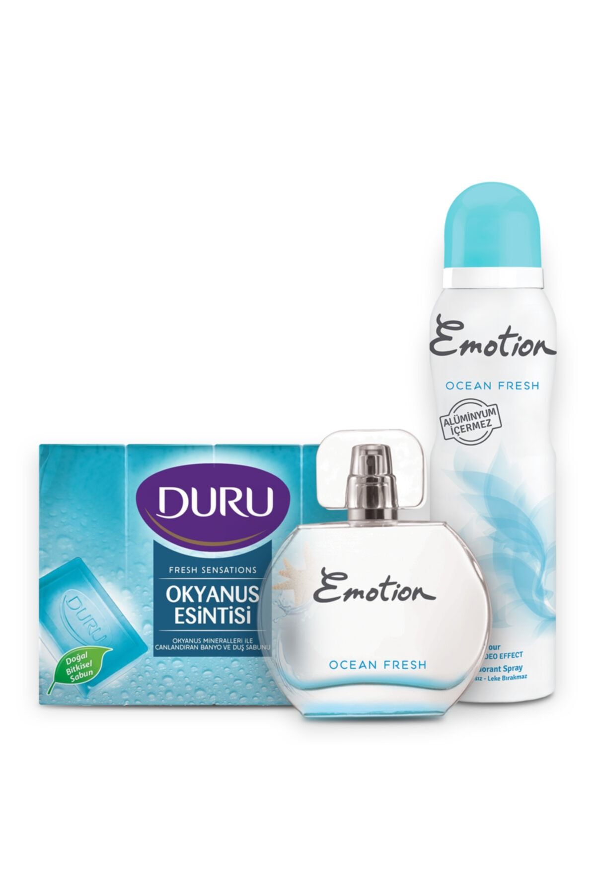 Emotion Ocean Fresh Edt 50 ml Kadın Parfüm +150 ml Deodorant + 4x150gr Okyanus Ferahlığı Sabun 1742751043430
