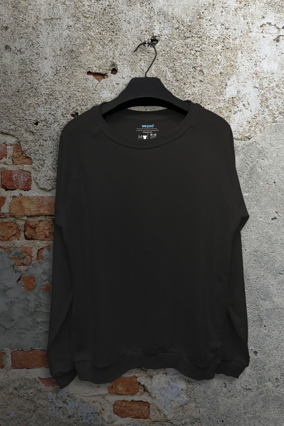 WePOD Unisex Siyah Oversize Sweatshirt