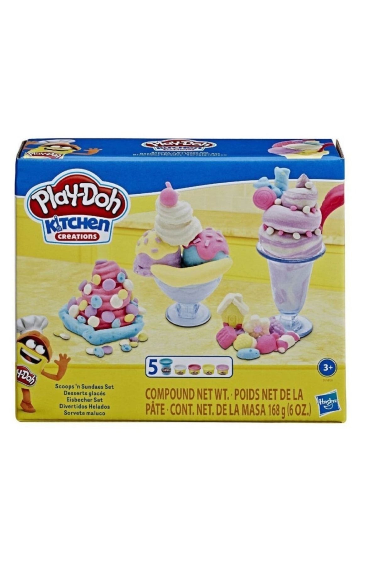 Hasbro Play-doh Set Ice Cream Desserts Tire Toy House