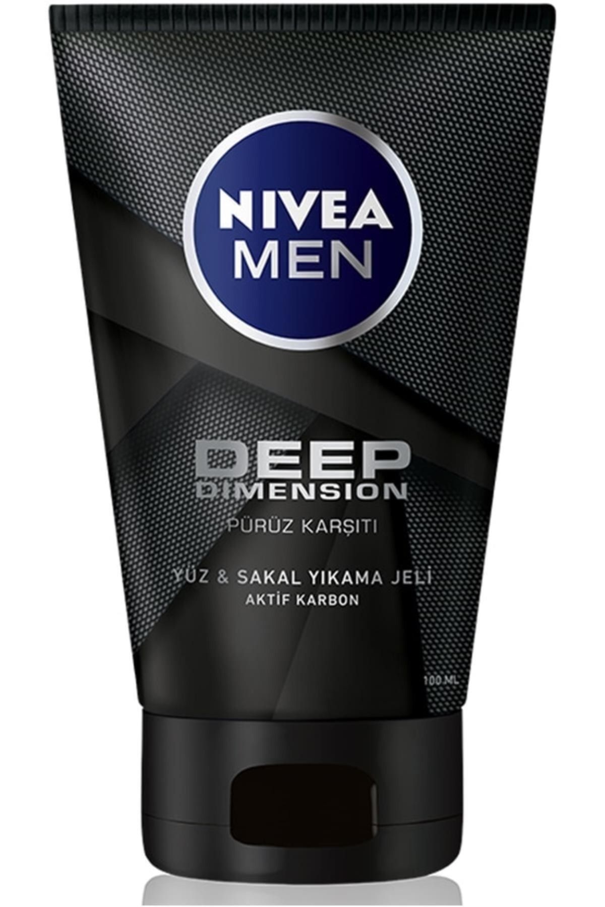 NIVEA Men Deep Dimension Yüz Ve Sakal Temizleme Jeli 100**ml.,