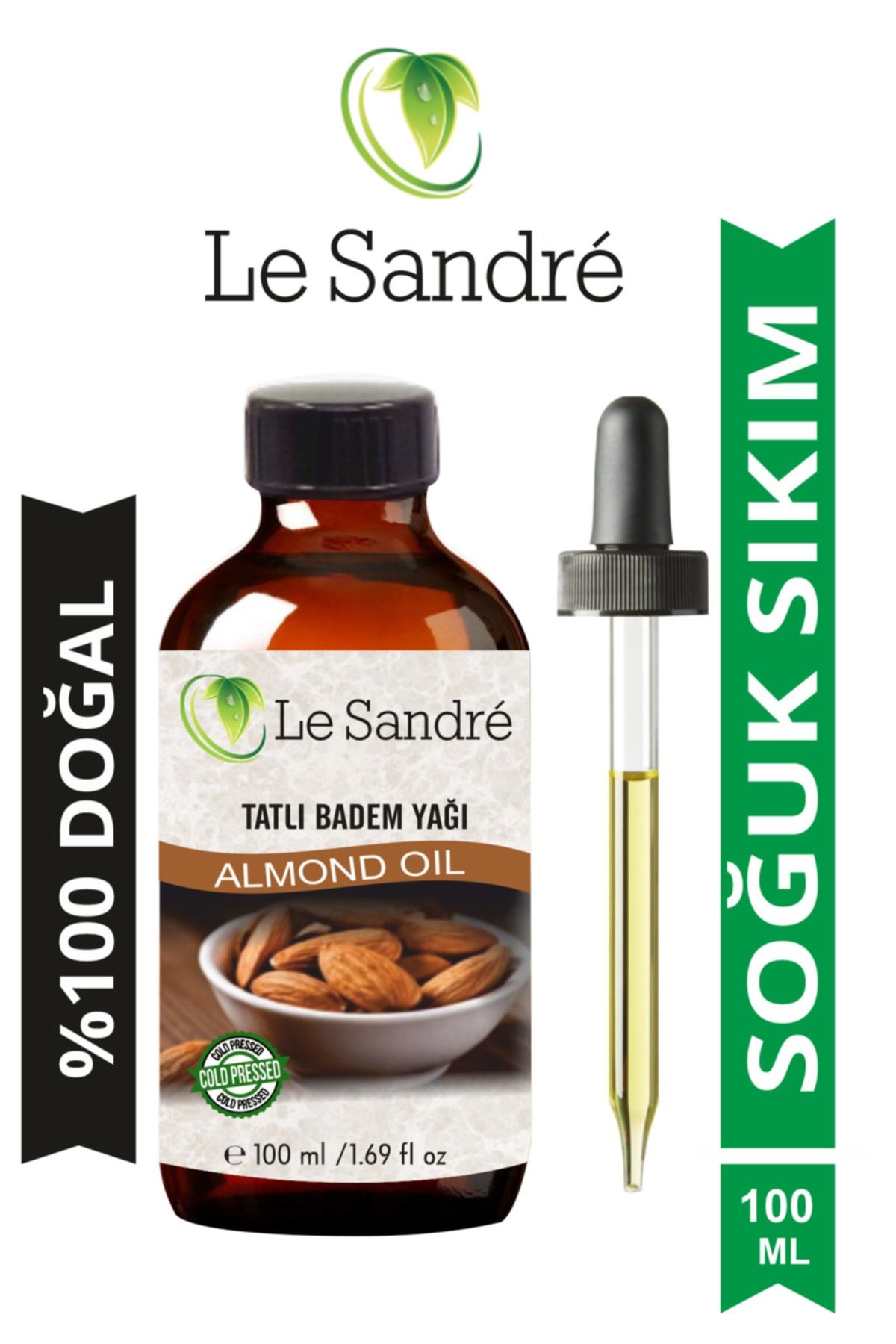Le Sandre Organic Badem Yağı Tatlı 100 Ml (soğuk Sıkım)