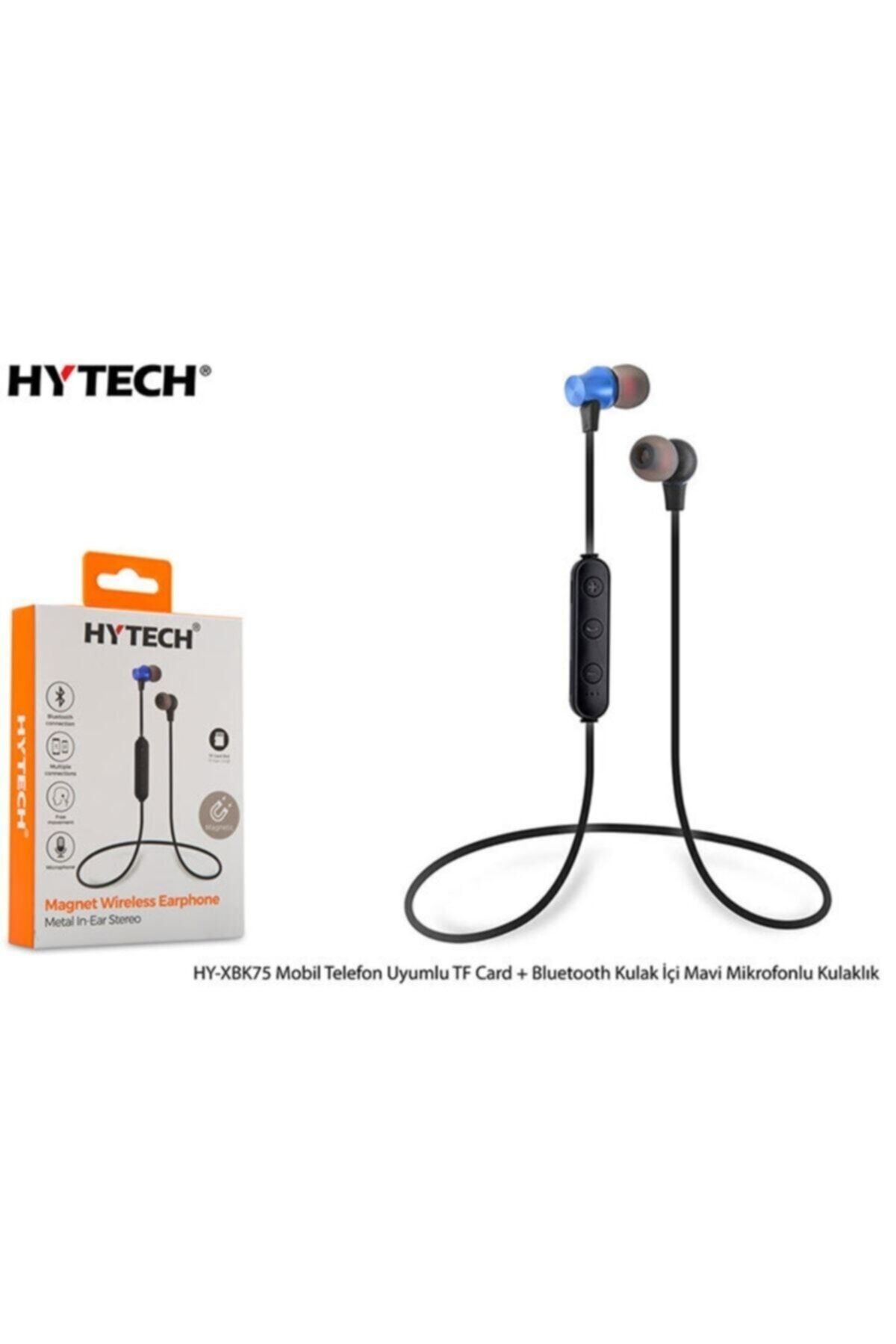 Hytech Hy-xbk75 Mobil Telefon Uyumlu Tf Card + Bluetooth Kulalık Içi Mavi Mikrofonlu Kulaklık