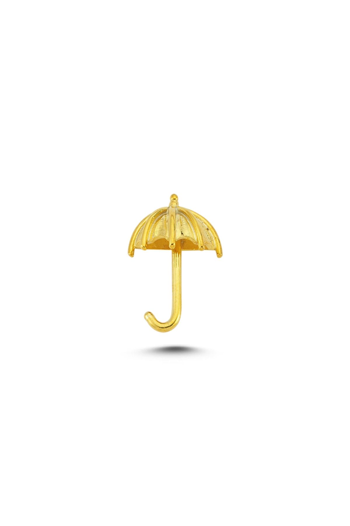 Ecce Mini Pin Şemsiye Gümüş Üzeri 14k Altın Kaplamalı Broş/rozet