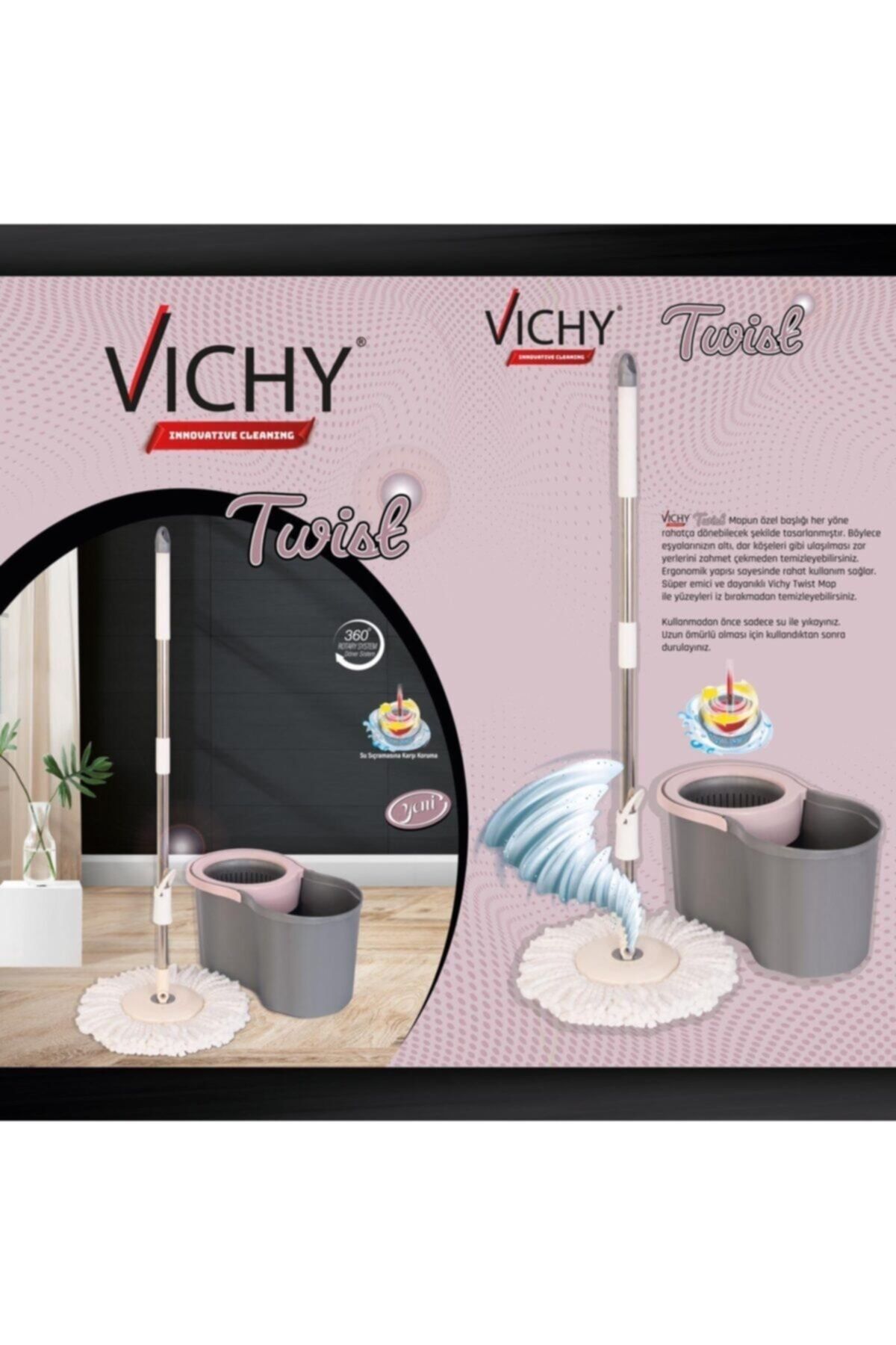 Vichy Vıchy Twist Döner Başlıklı Mop Gri