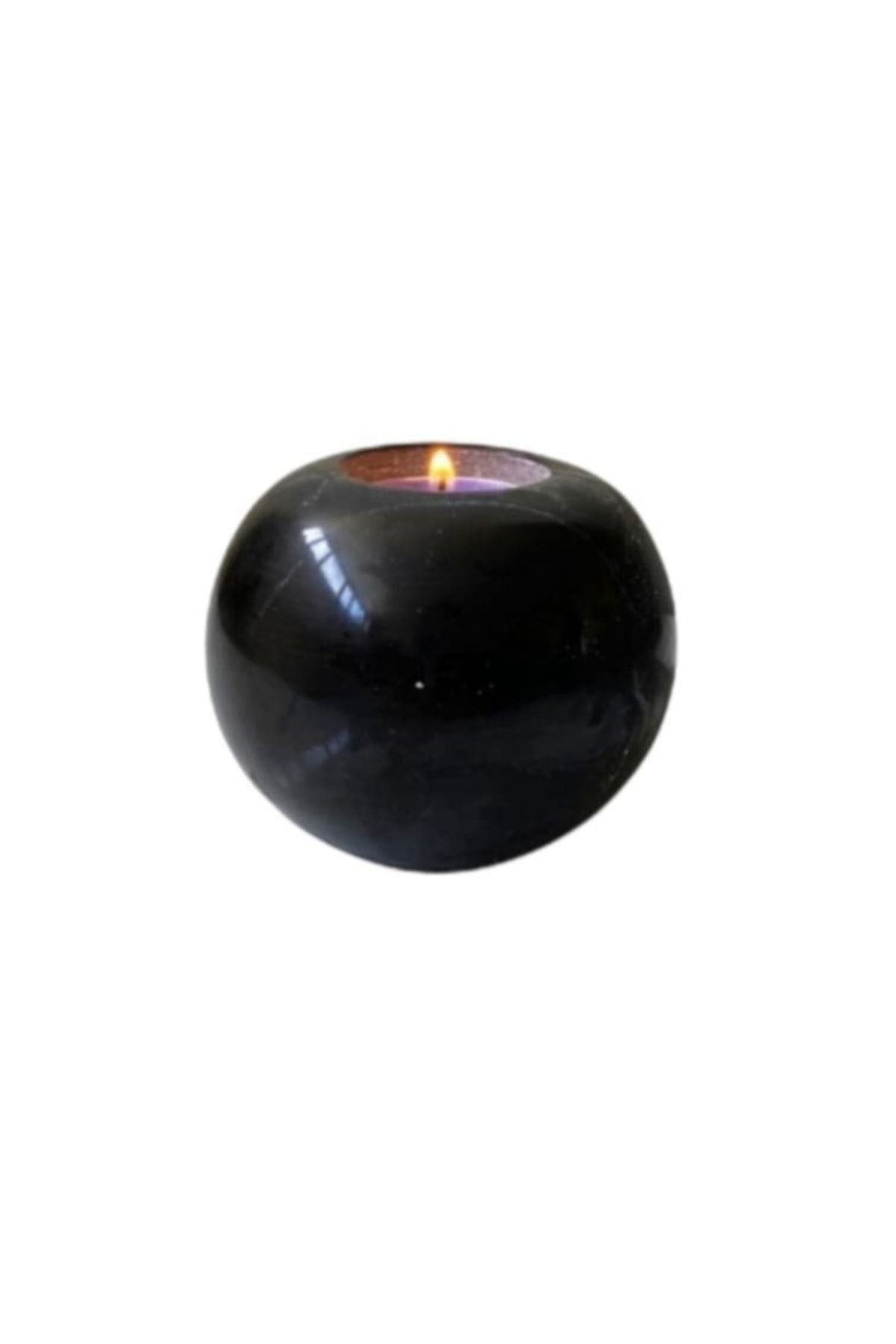 Sümeyra Marble Art Doğal Siyah Mermer Mumluk (1 Adet)