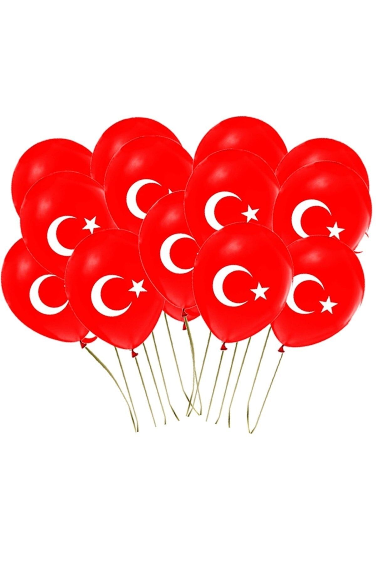 50 Atatürk Baskılı 50 Türk Bayrağı Baskılı 100 Adet Bayrak Balon 19 Mayıs 10 Kasım 23 Nisan Süsleme_3