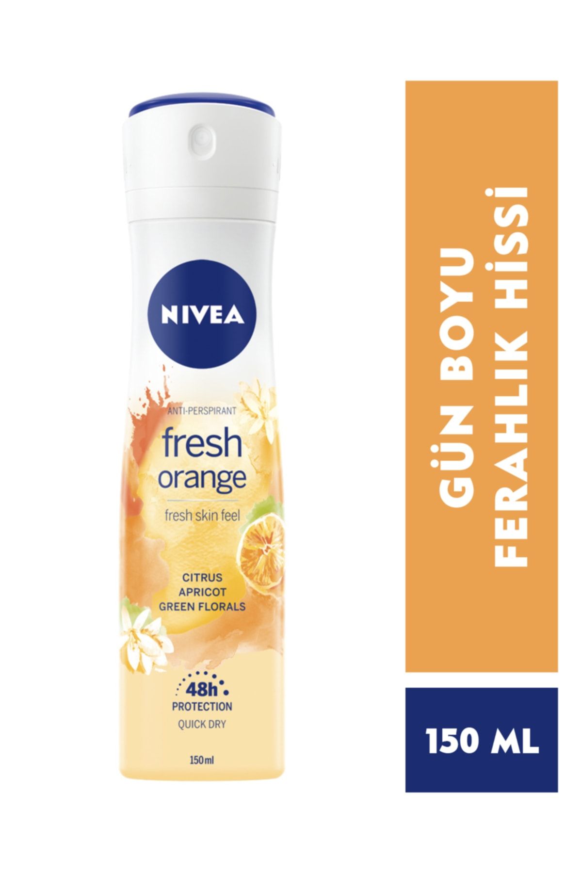 Kadın Sprey Deodorant Fresh Orange, 48 Saat Anti-perspirant Koruma, 150 ml_0