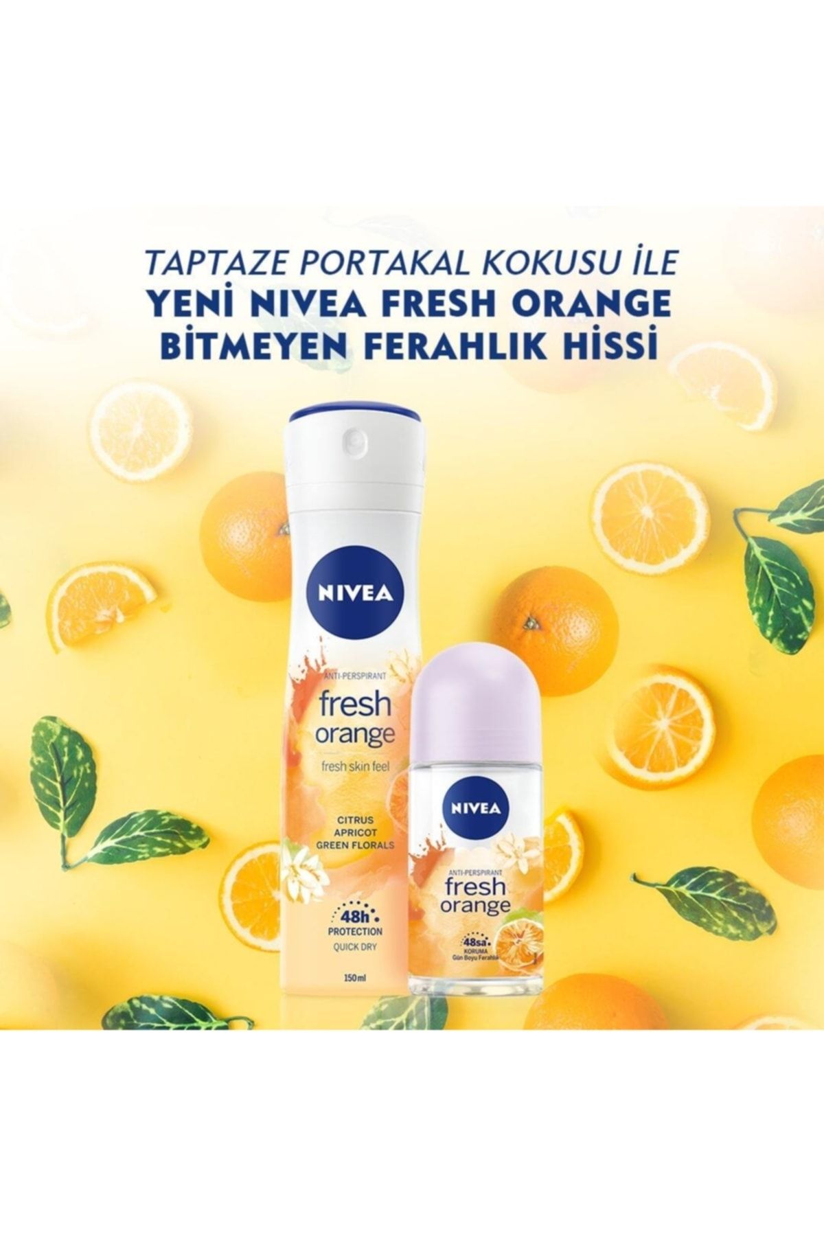 Kadın Sprey Deodorant Fresh Orange, 48 Saat Anti-perspirant Koruma, 150 ml_5