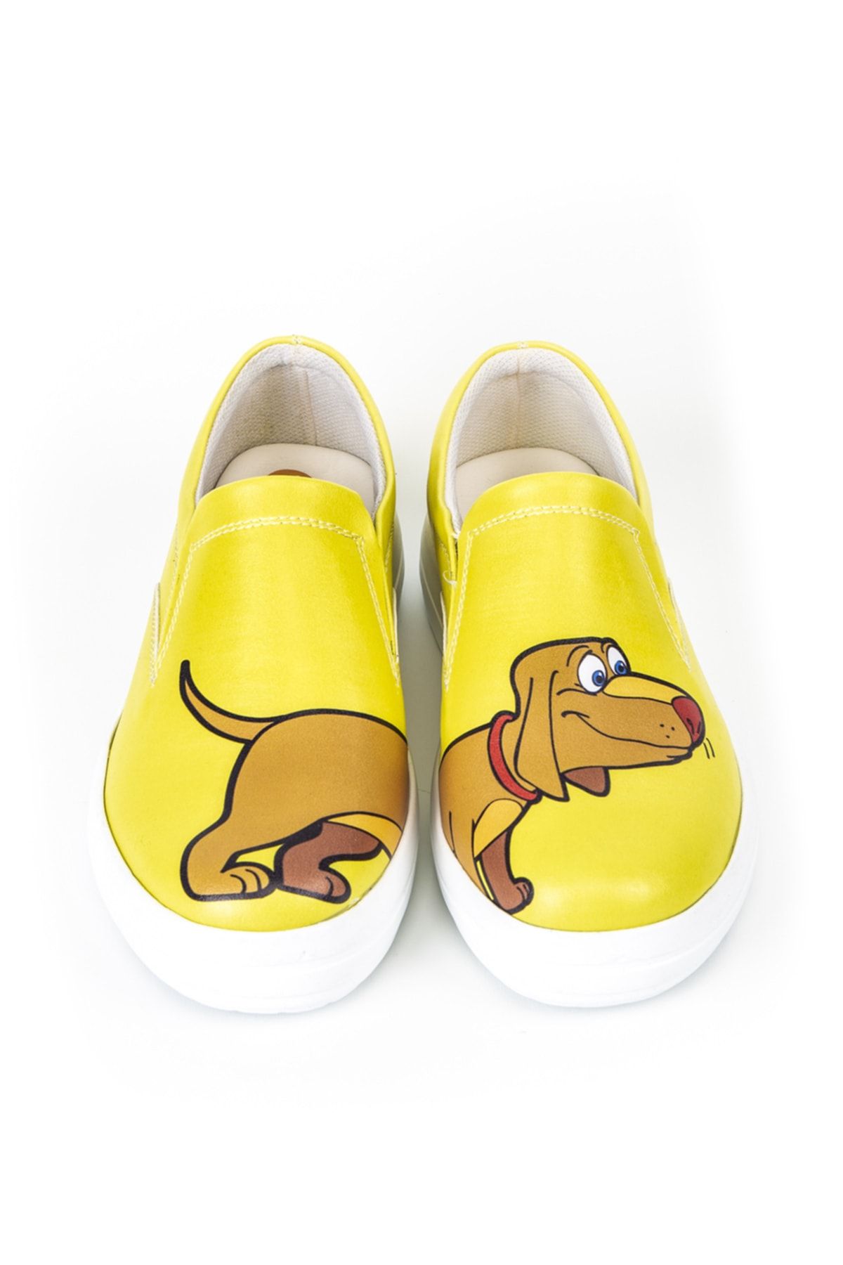 TERLİKSABO Sarı Köpek Desen Ayakkabı