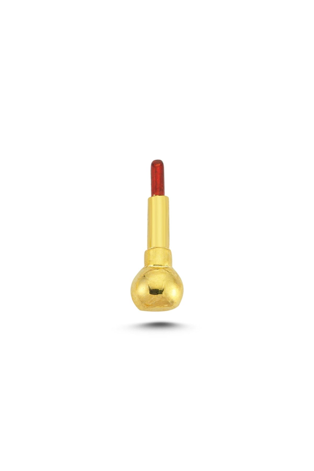 Ecce Mini Pin Kırmızı Ruj Gümüş Üzeri 14k Altın Kaplamalı Broş/rozet