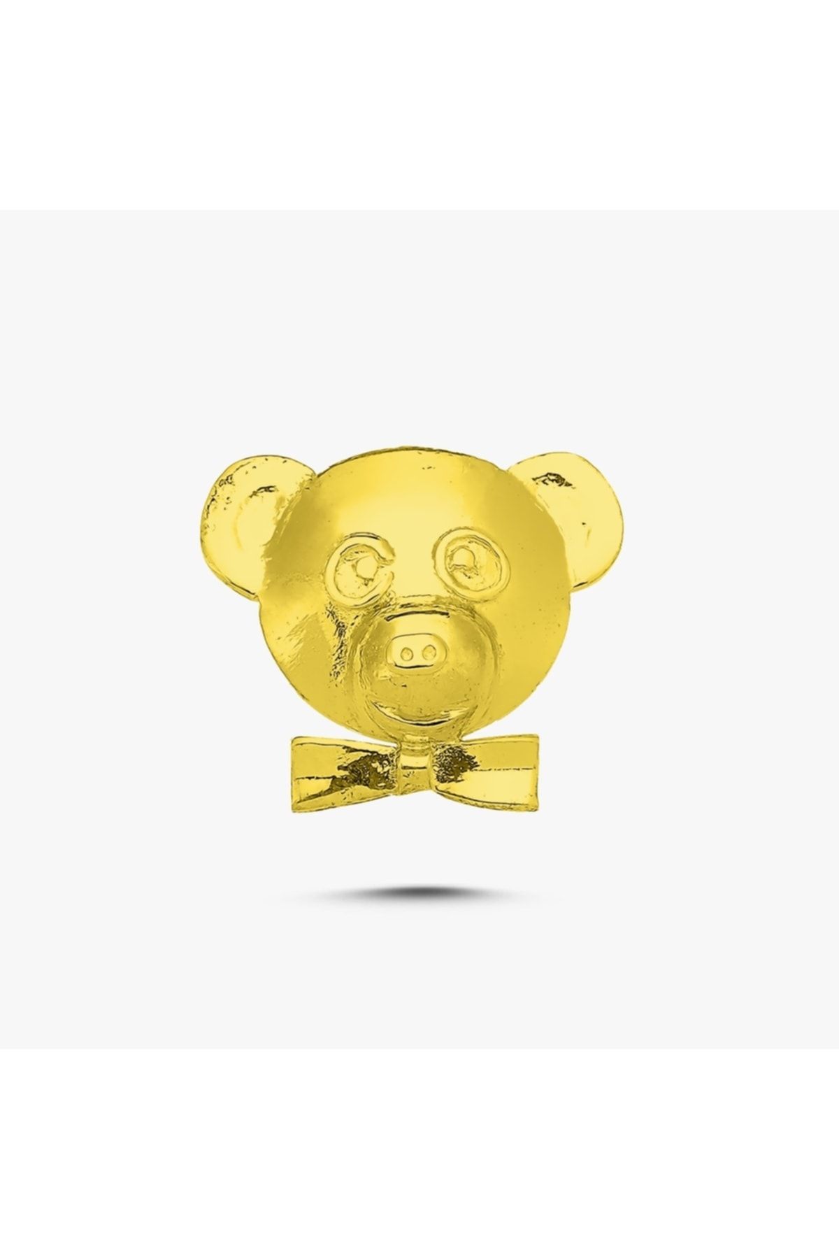 Ecce Mini Pin Teddy Bear Ayıcık Gümüş Üzeri 14k Sarı Altın Kaplamalı Broş/rozet