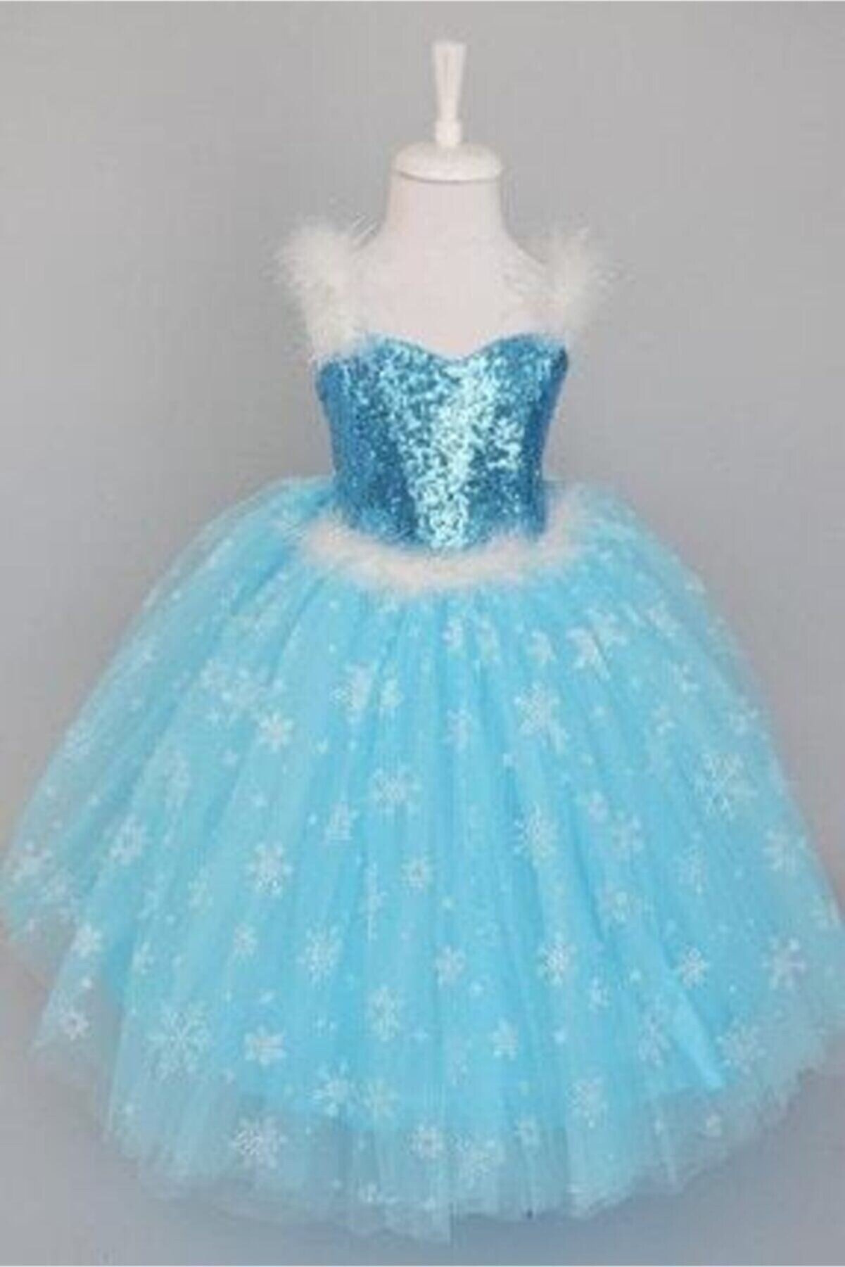 Frozen Elsa Kız  Çocuk Mavi Elsa Kostüm