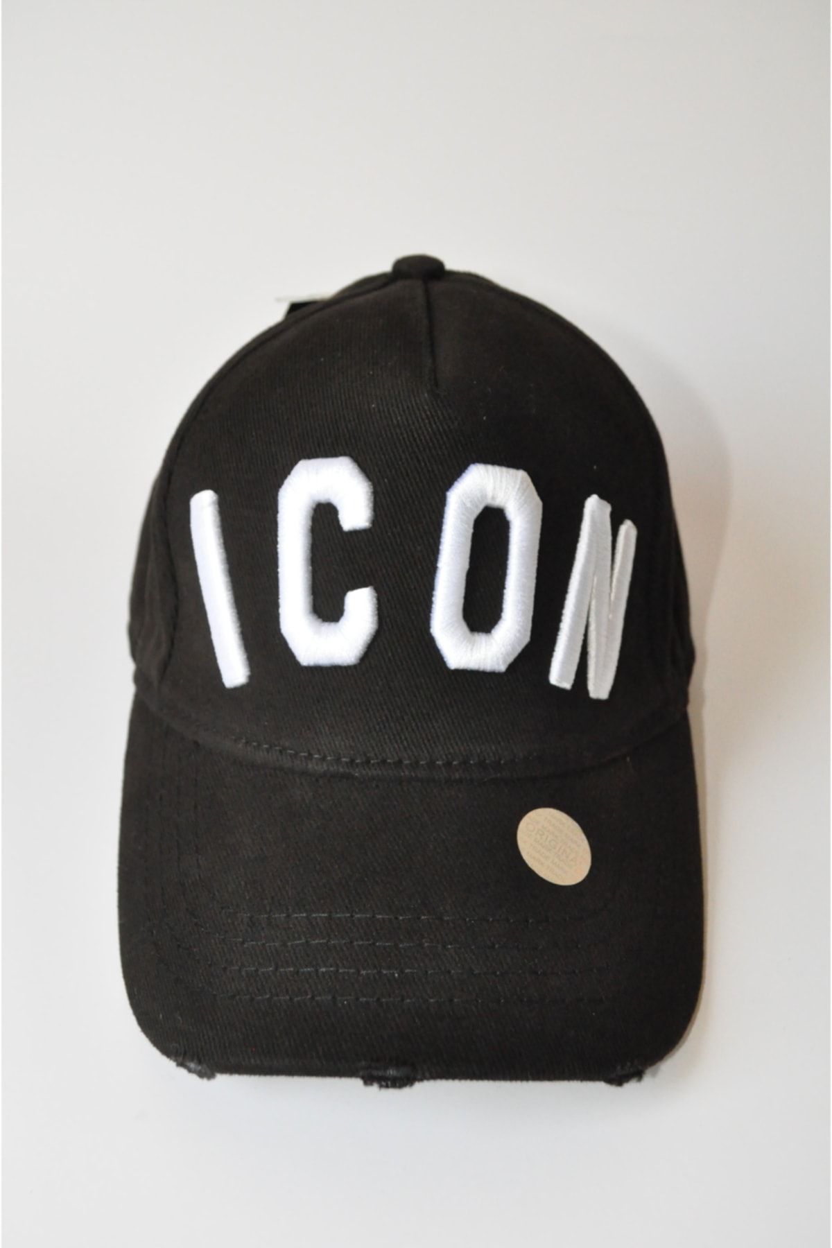 Icon Unisex Siyah Desenli Şapka Beyaz Yazılı