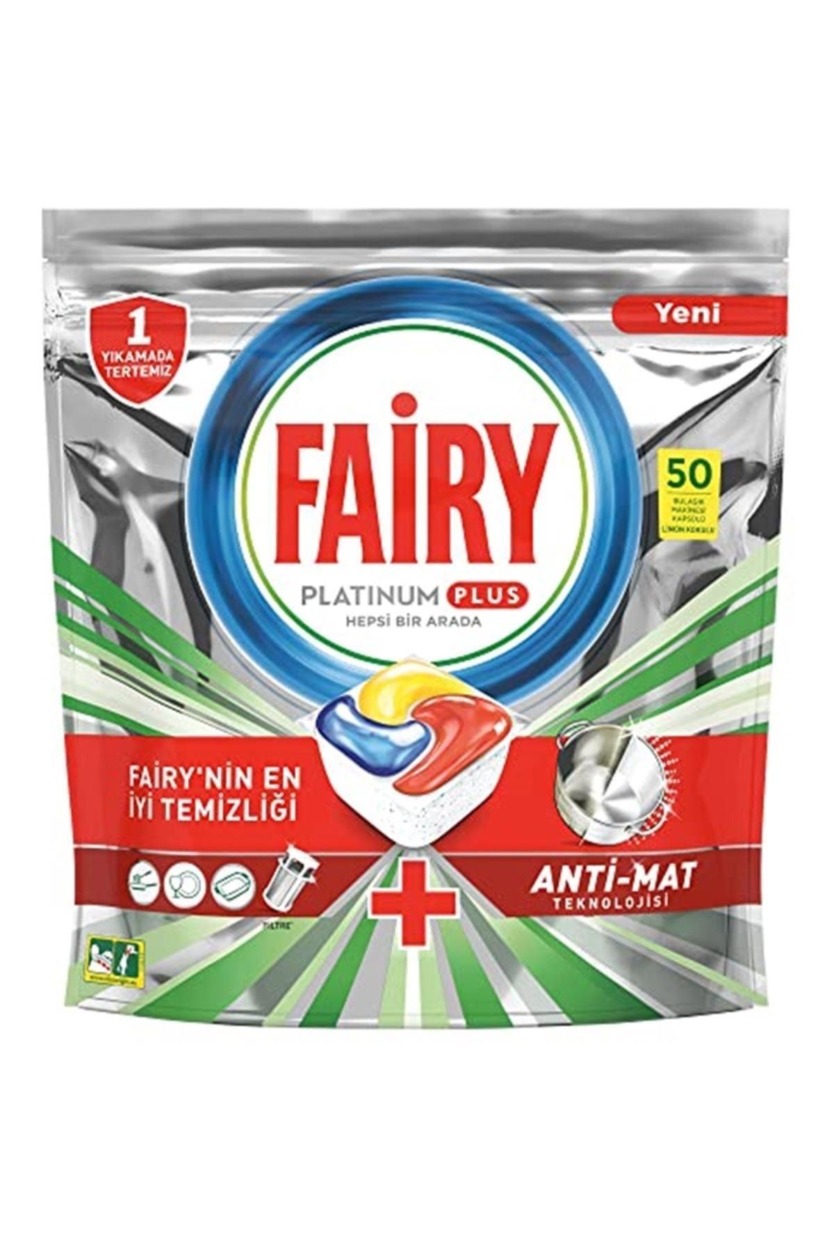 Fairy Platinum Plus 50 Yıkama Bulaşık Makinesi Deterjanı Kapsülü Hızlı Çözünme