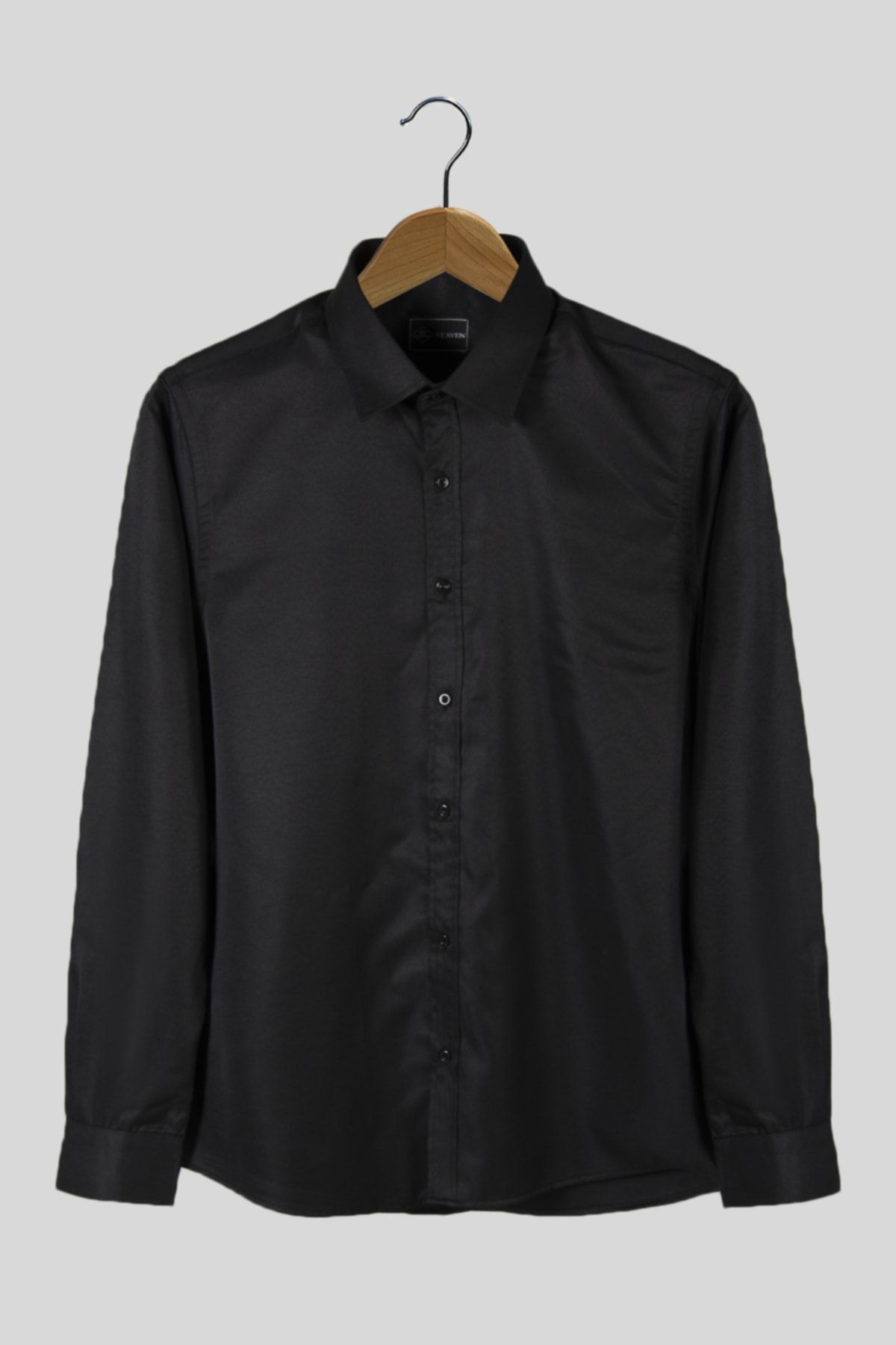 Terapi Men Erkek İtalyan Yaka Extra Slim Siyah Arkası Şeritli Premium Klasik Gömlek