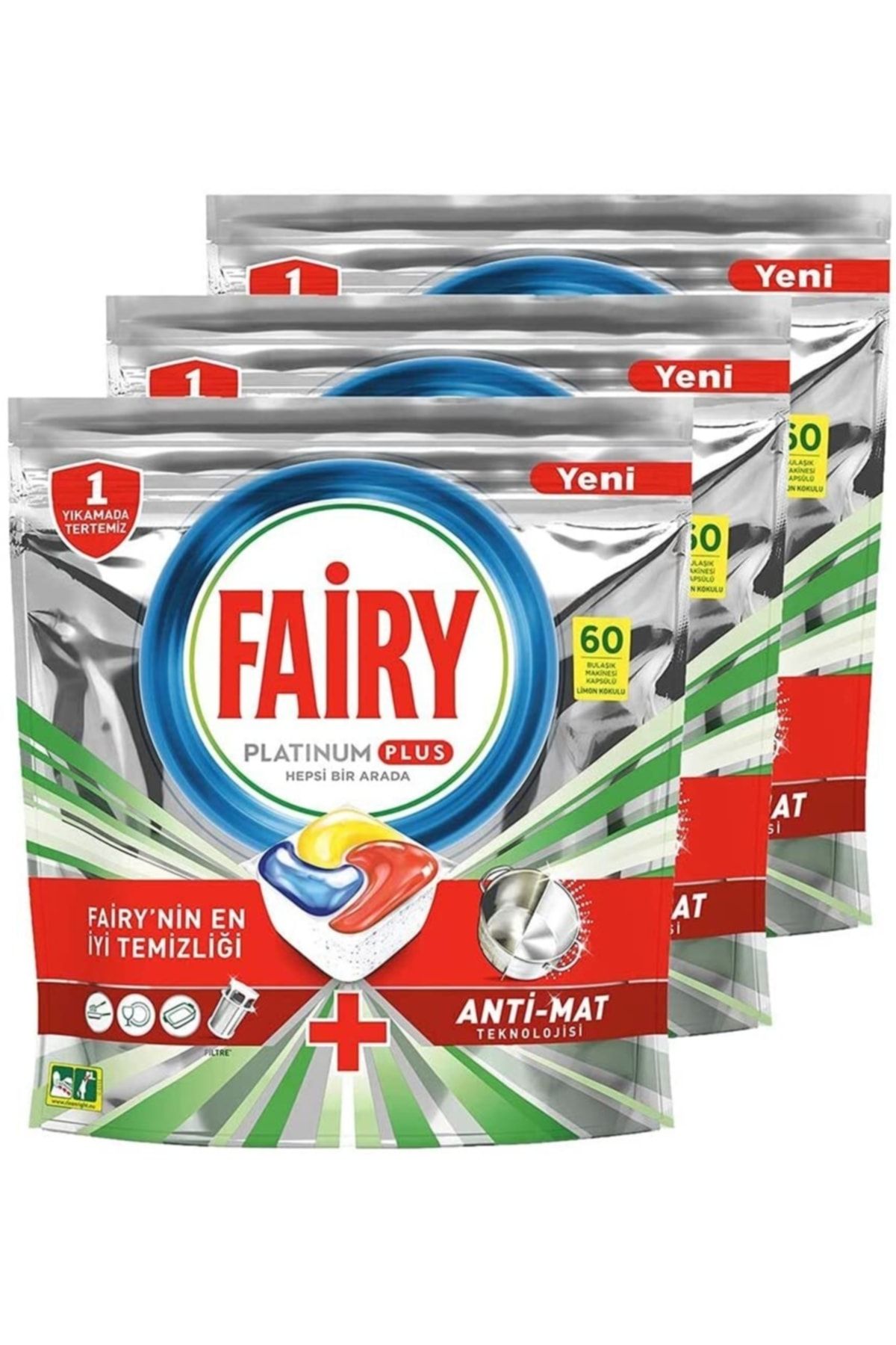 Fairy Marka: Platinum Plus Bulaşık Makinesi Deterjanı Kapsülü/tableti 60 Yıkama*3 180 Yıkama Katego