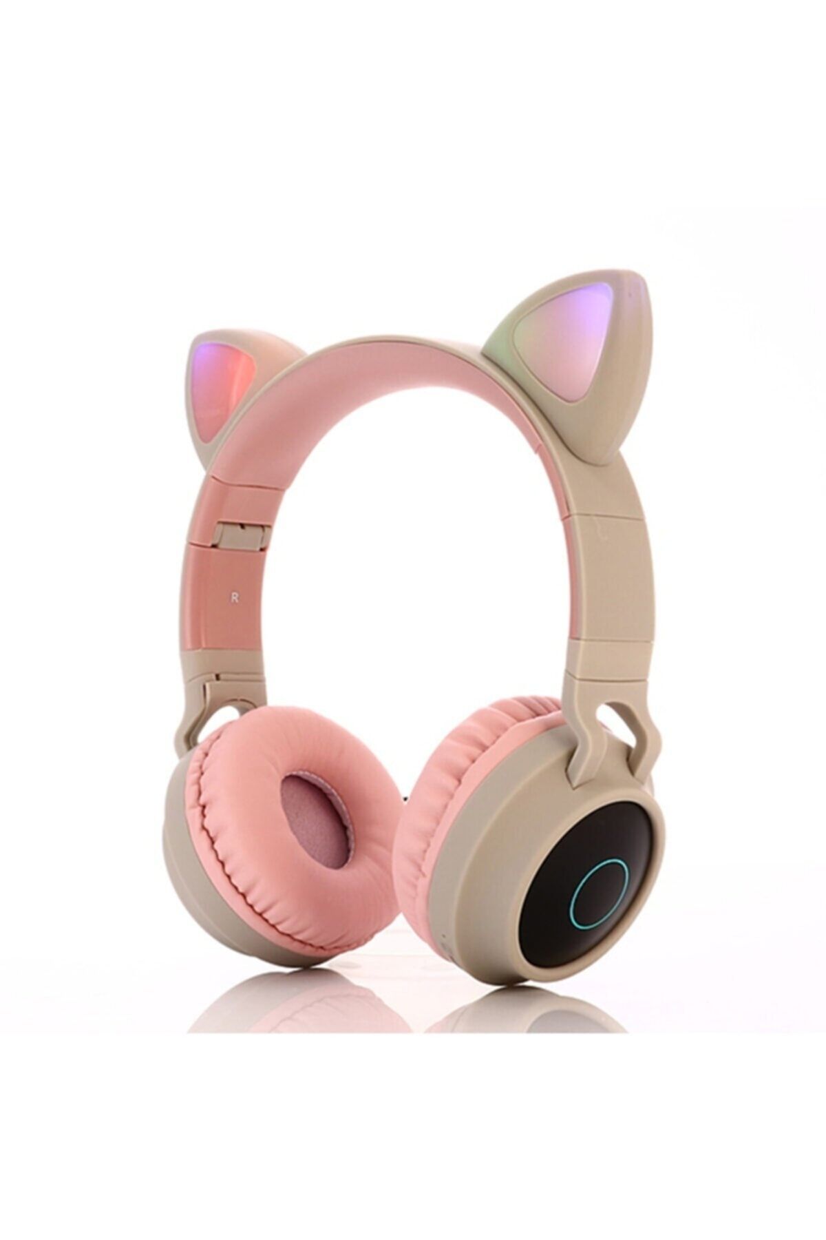 T G Kedi Kulaklı Kulaklık Led Işıklı Mikronlu Hafıza Kartı/Aux Girişli Kablosuz Bluetooth Kedi Kulaklık