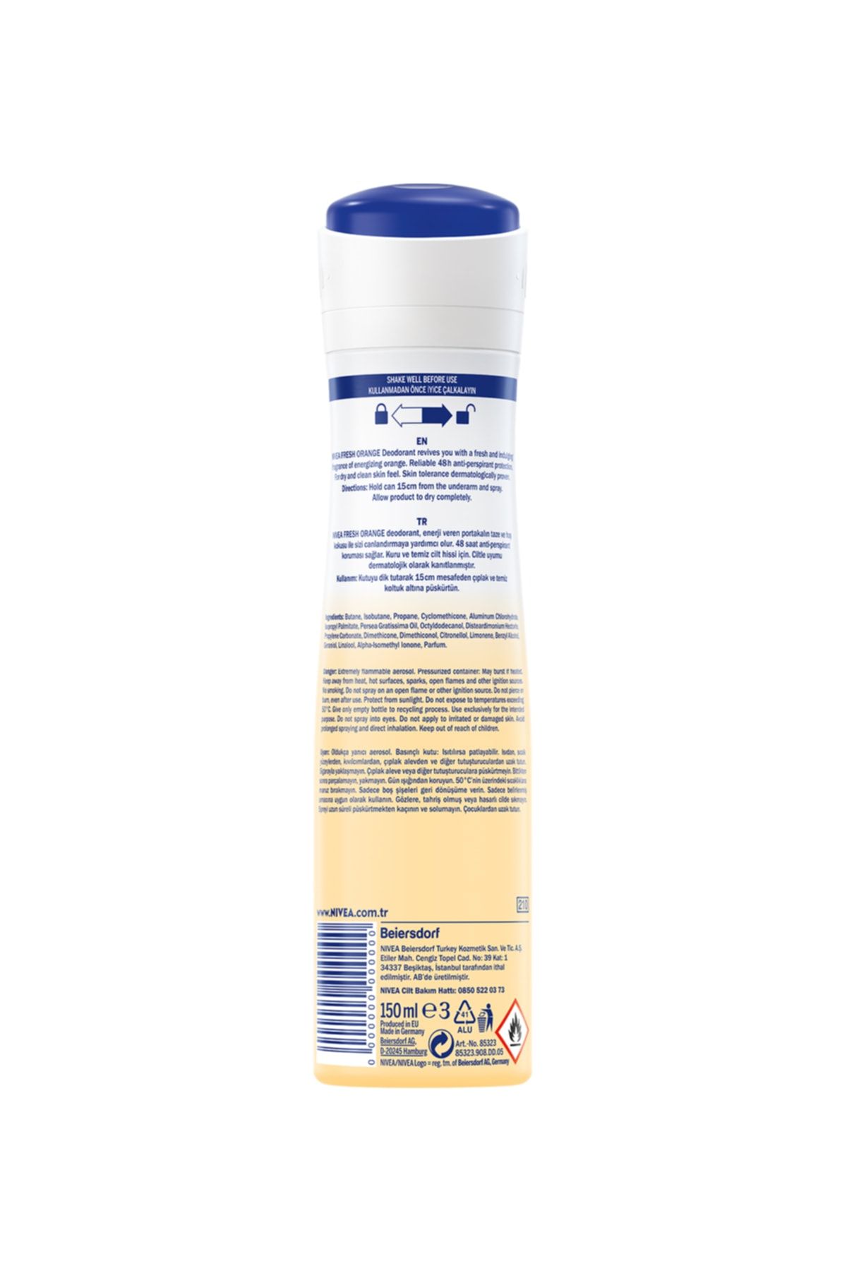 Kadın Sprey Deodorant Fresh Orange, 48 Saat Anti-perspirant Koruma, 150 ml_2