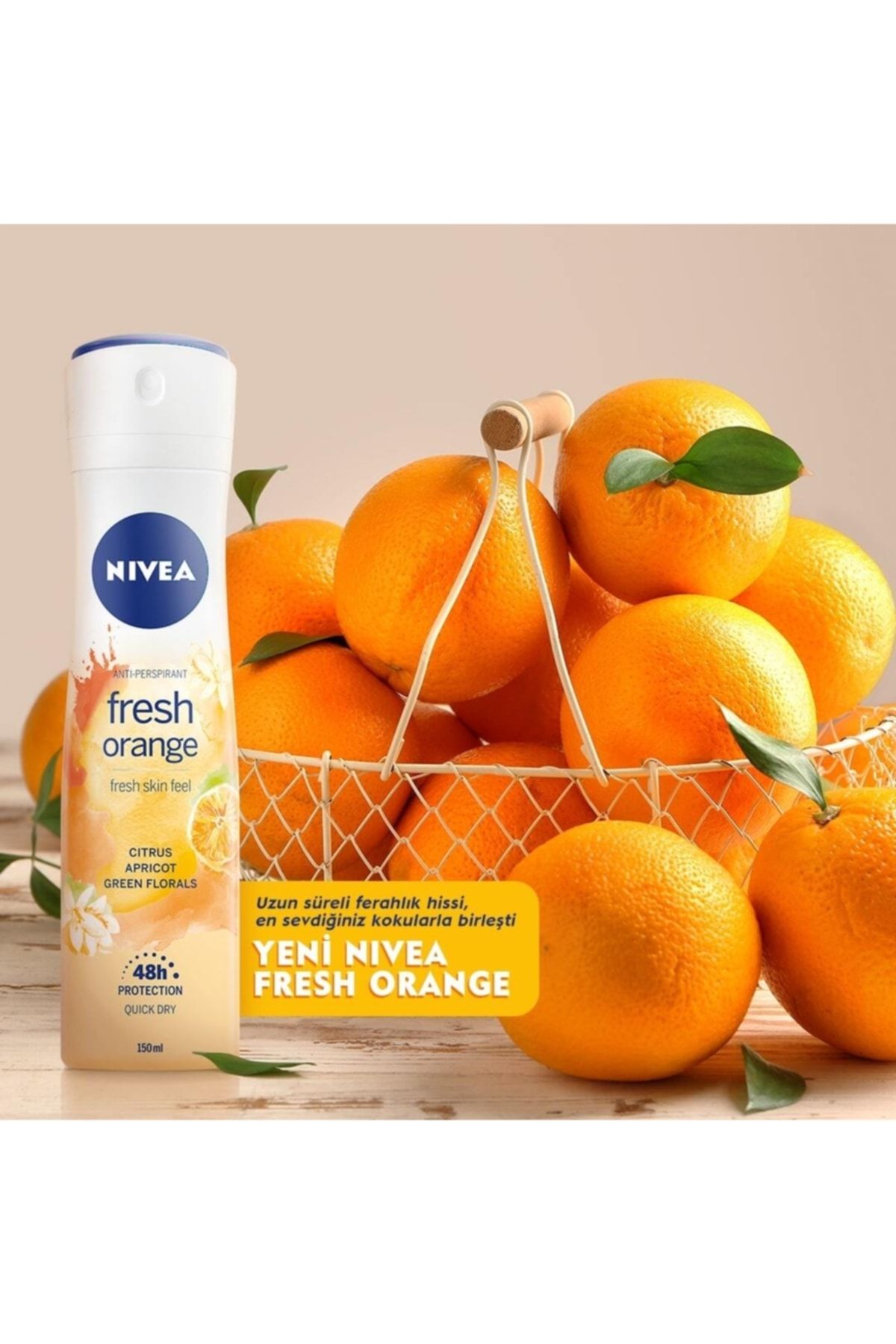 Kadın Sprey Deodorant Fresh Orange, 48 Saat Anti-perspirant Koruma, 150 ml_4