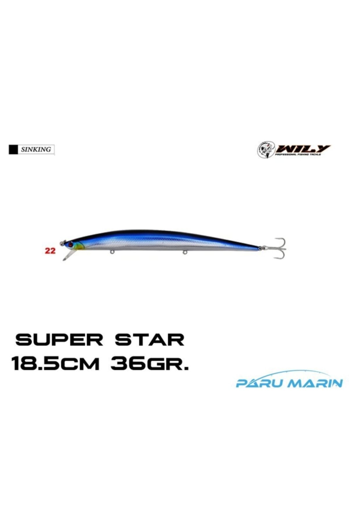 Wily Super Star 18.5cm 36gr. (sinking) No:22
