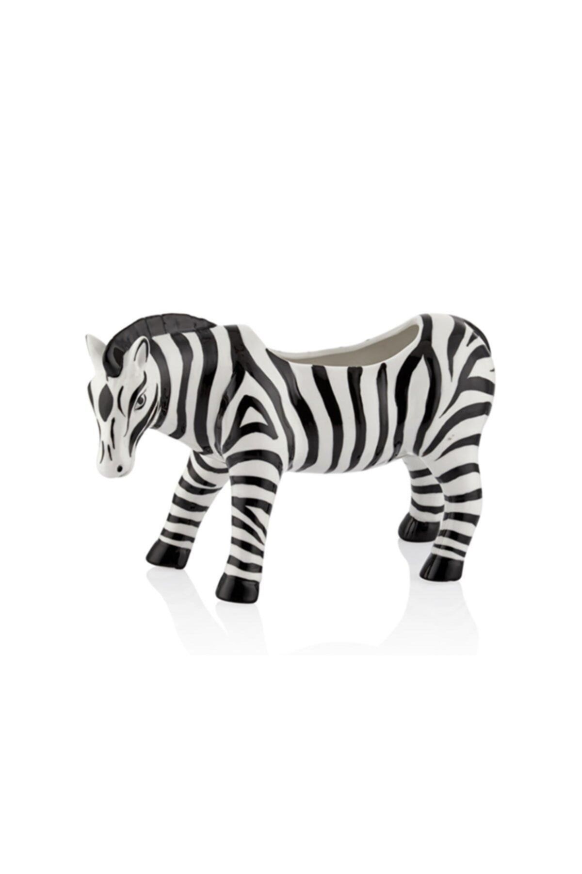 LAMEDORE Dekoratif Aksesuar Lou Zebra Saksı Küçük Boy 25x10x16 Cm 1jb-20d60