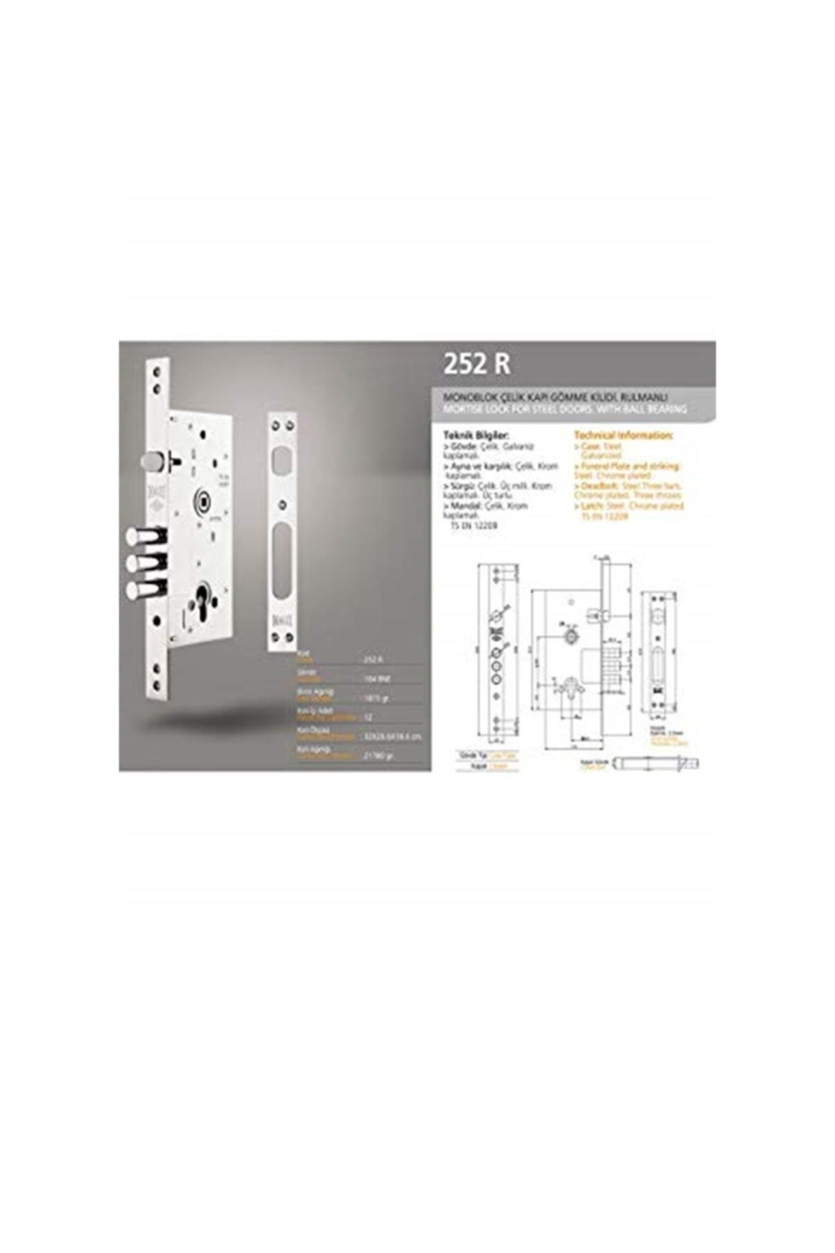 KALE Marka: 252 Rsn Monoblok Çelik Kapı Kilidi Kategori: Çelik Kapı