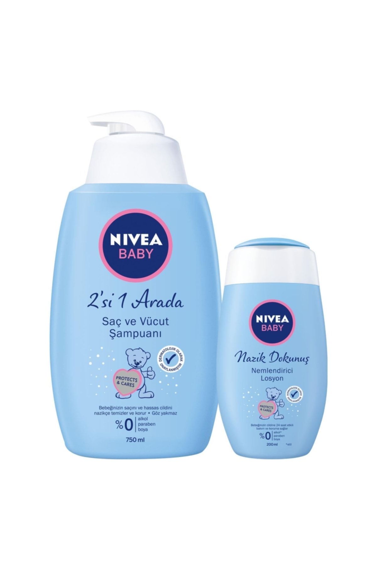 NIVEA Baby Saç Ve Vücut Şampuanı 750 Ml + Nemlendirici Losyon 200 Ml