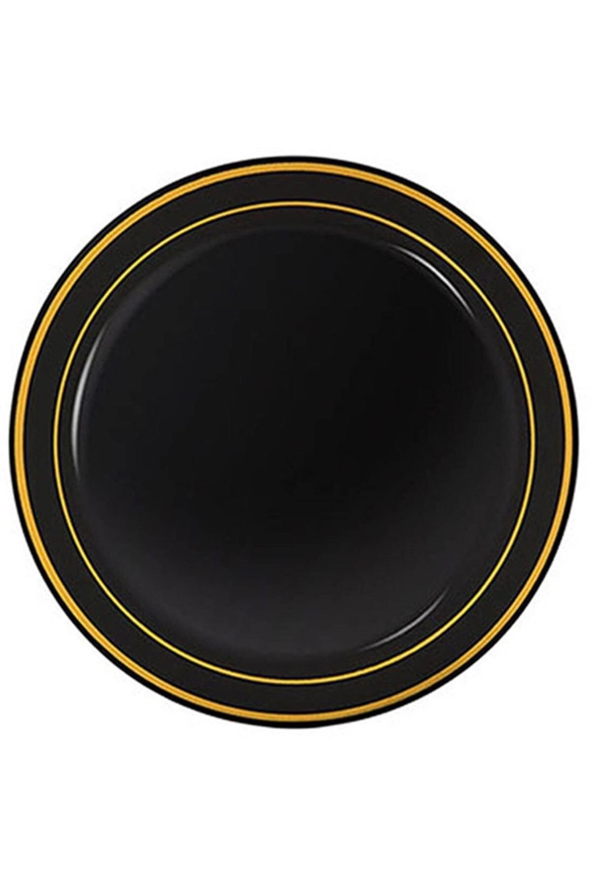 Partioutlet Altın Çizgili Siyah Mika Tabak 6 Adet 26 Cm