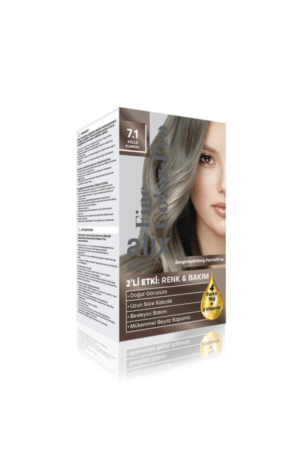 Alix Saç Boyası Kiti 7.1 Küllü Kumral 50 ml