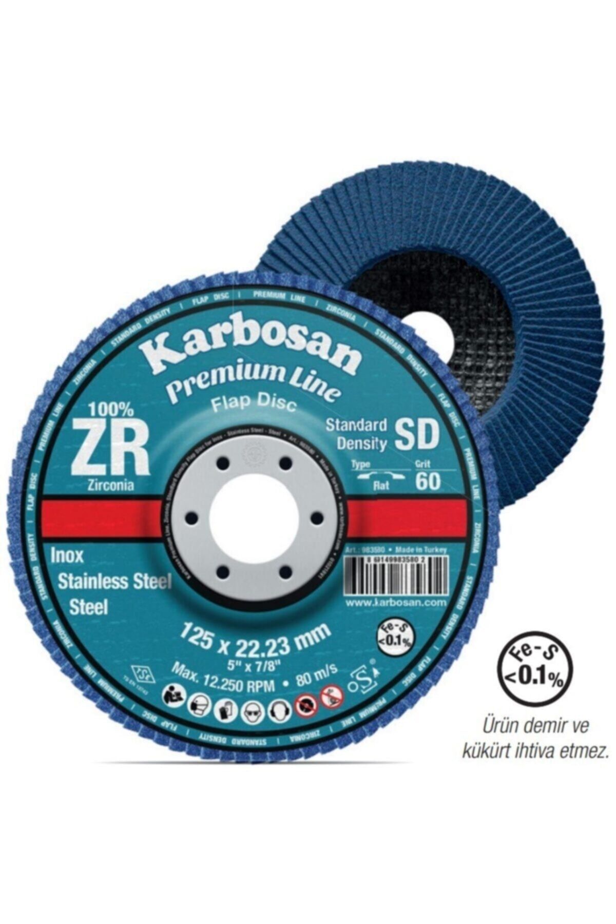 KARBOSAN 115 Mm Premium Line Zr Sd Flap Disk - 80 Kum