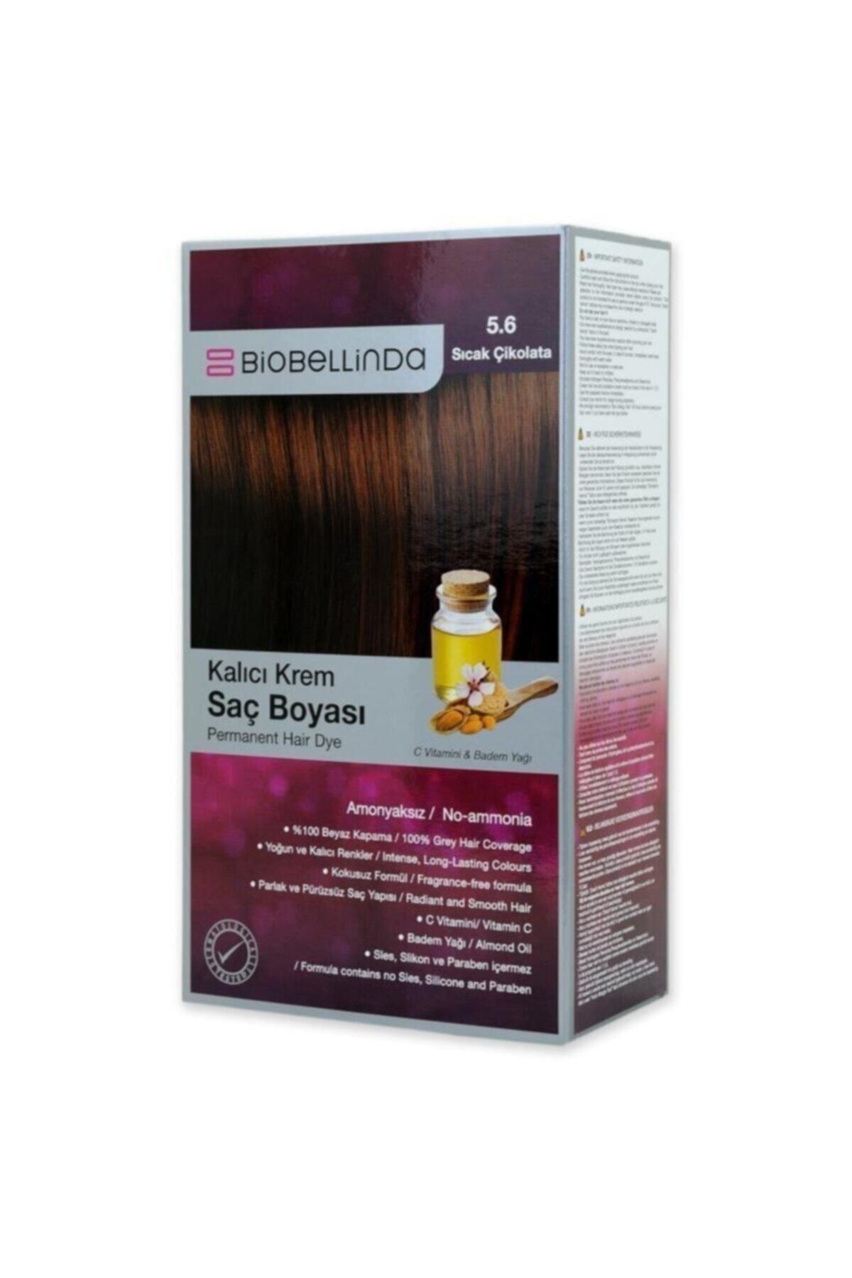 BioBellinda Amonyaksız Ve Kokusuz  5.6 Sıcak Çikolata Kalıcı Krem Saç Boyası