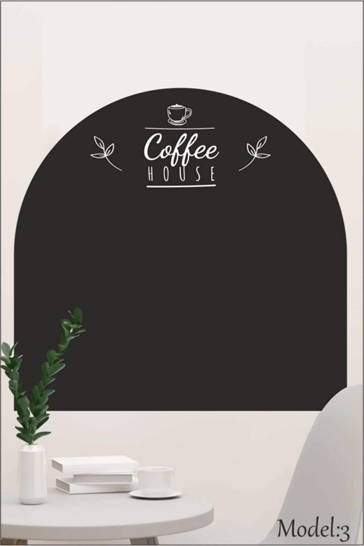 Tasarım Ada'sı Coffe House Siyah Kahve Köşesi Dekoratif Duvar Sticker