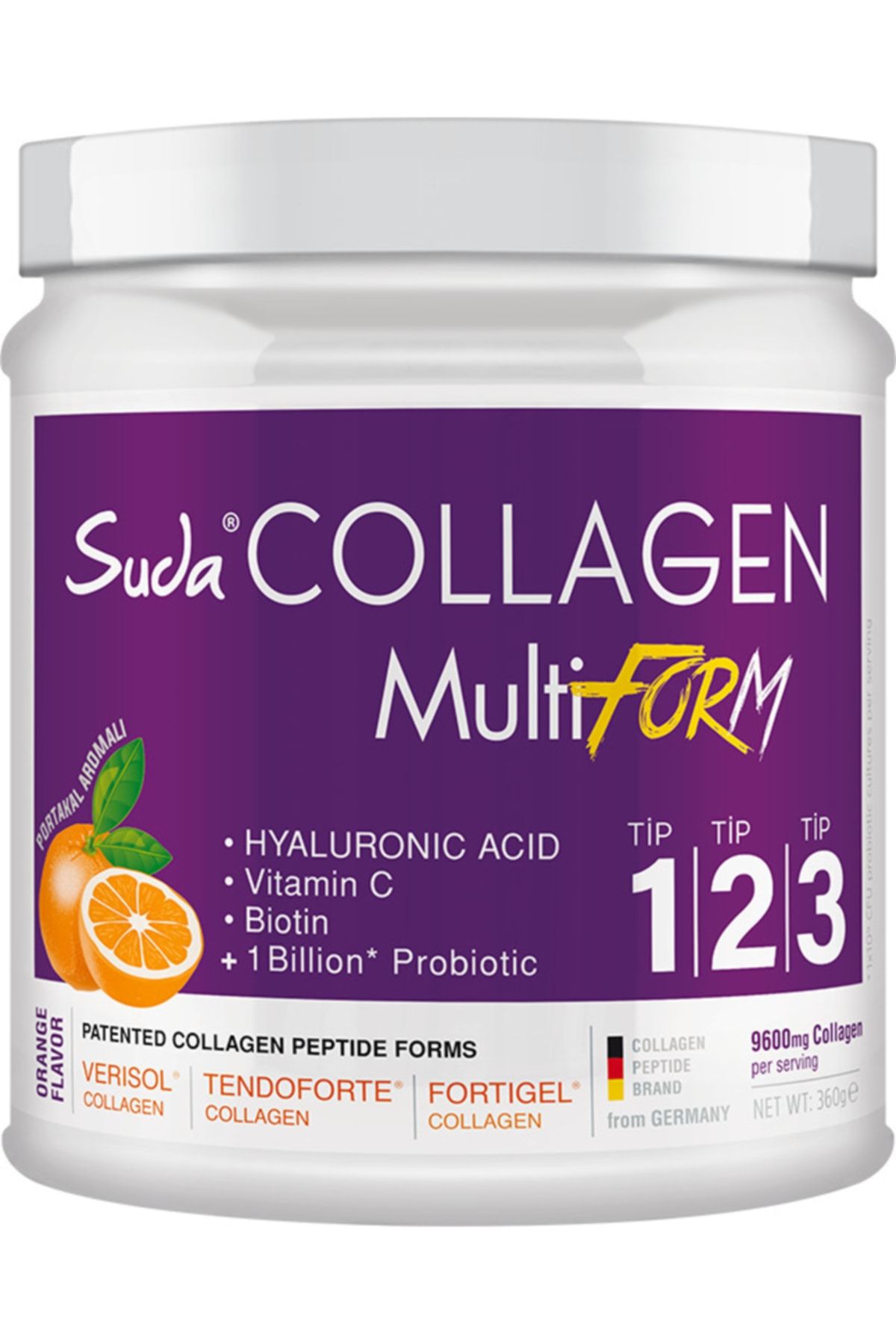 Suda Collagen Multiform Collagen Portakal Aromalı 360gr Kolajen