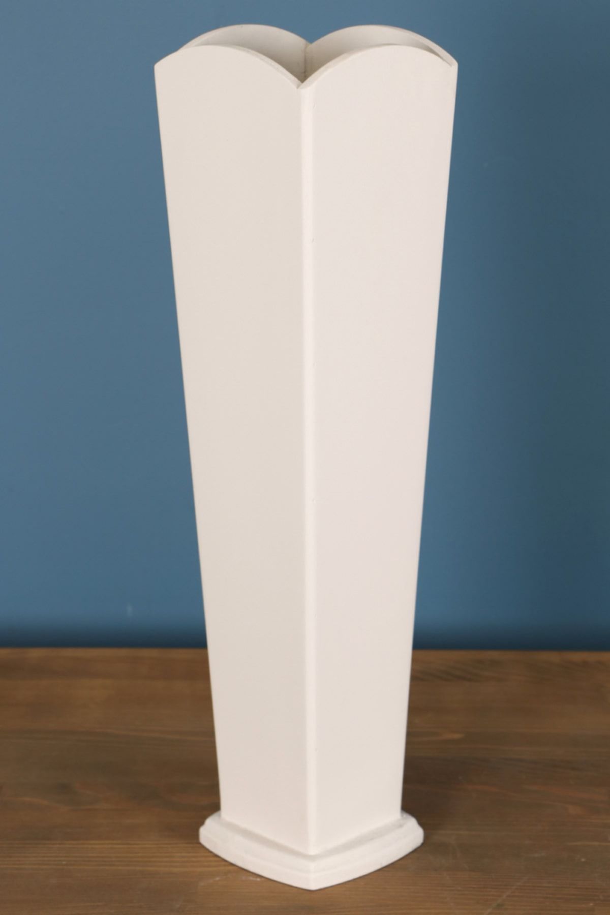 HobiMax 55 Cm Dekoratif Ahşap Vazo Beyaz