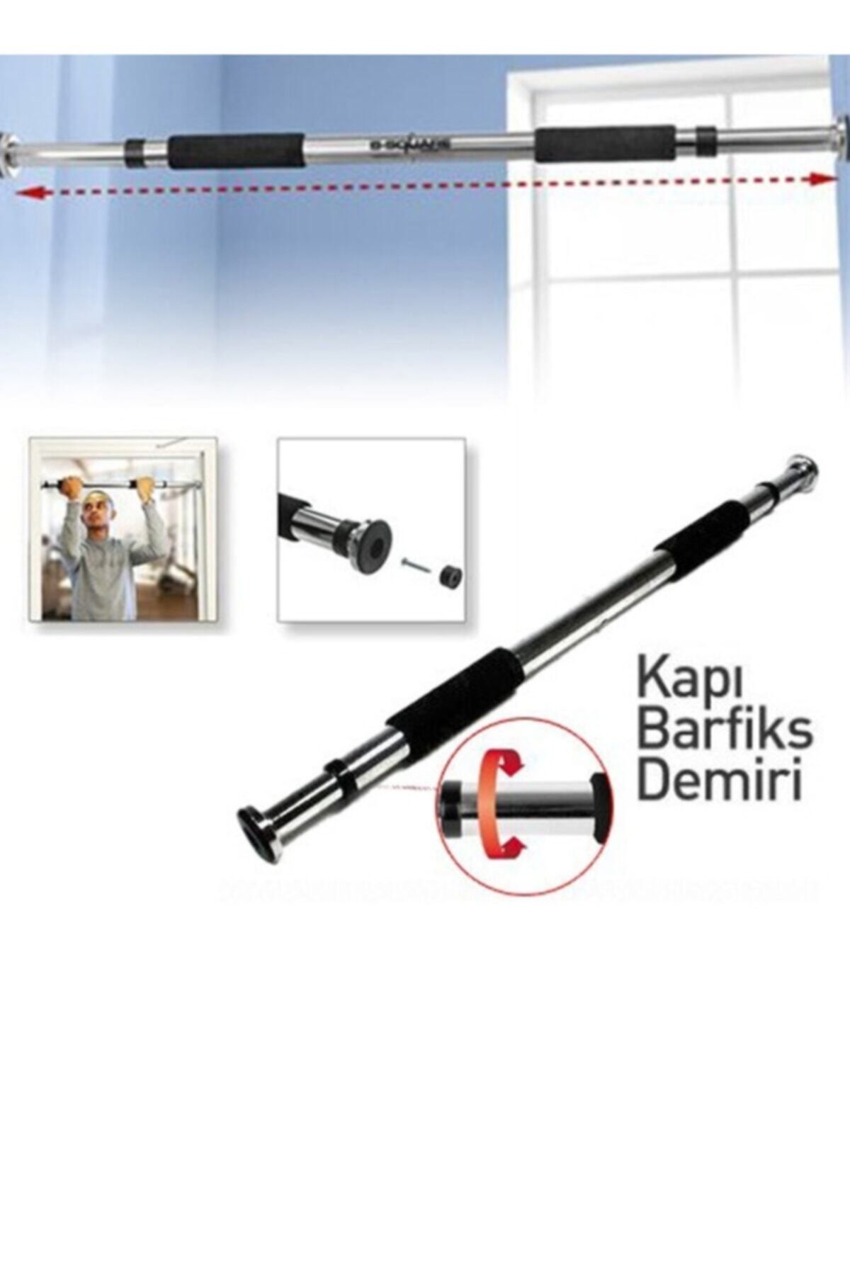 Buffer Kapı Ve Duvar Arası Barfiks Demiri Ayarlanabilir Barfiks Çubuğu Barfiks Aleti Barfiks Çekme 62 Cm