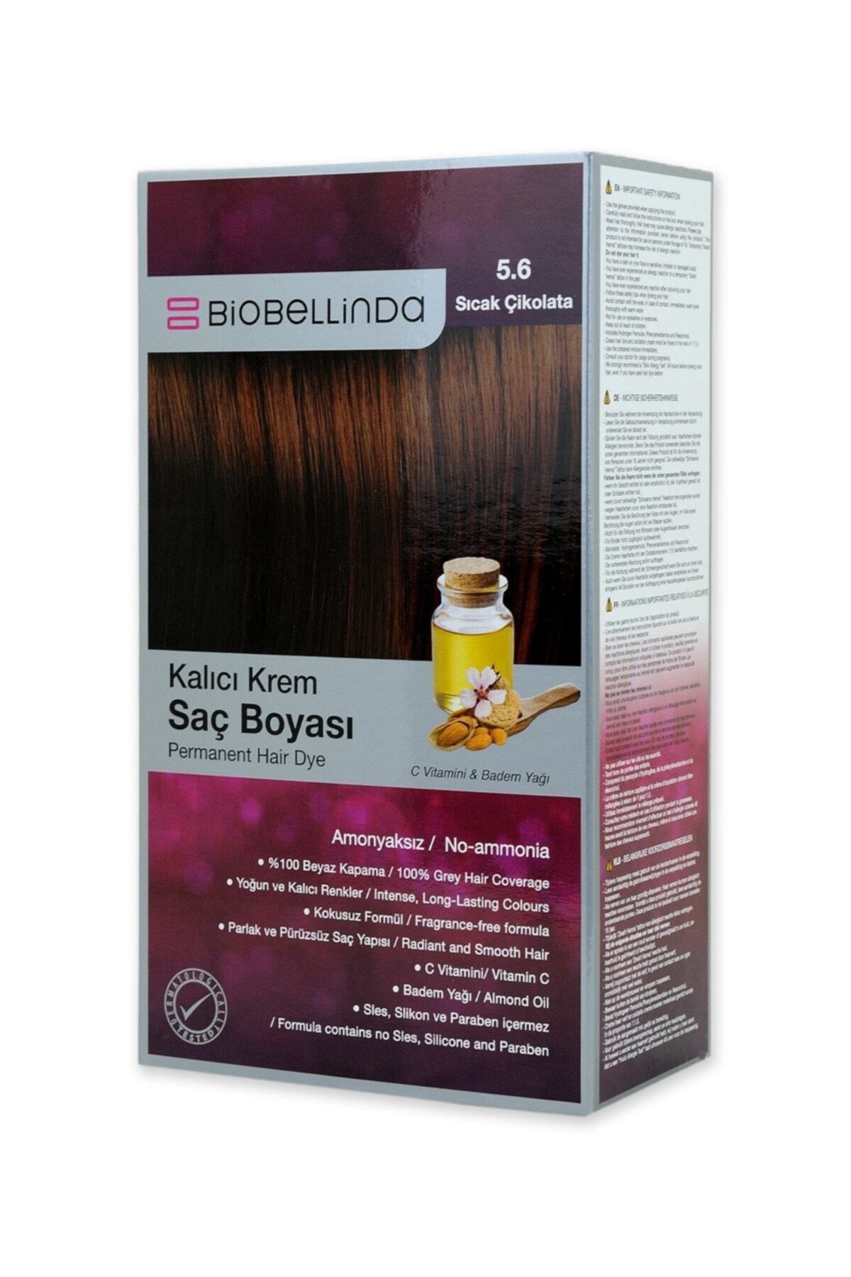 BioBellinda Amonyaksız Kalıcı Krem Saç Boyası - 5.6 Sıcak Çikolata