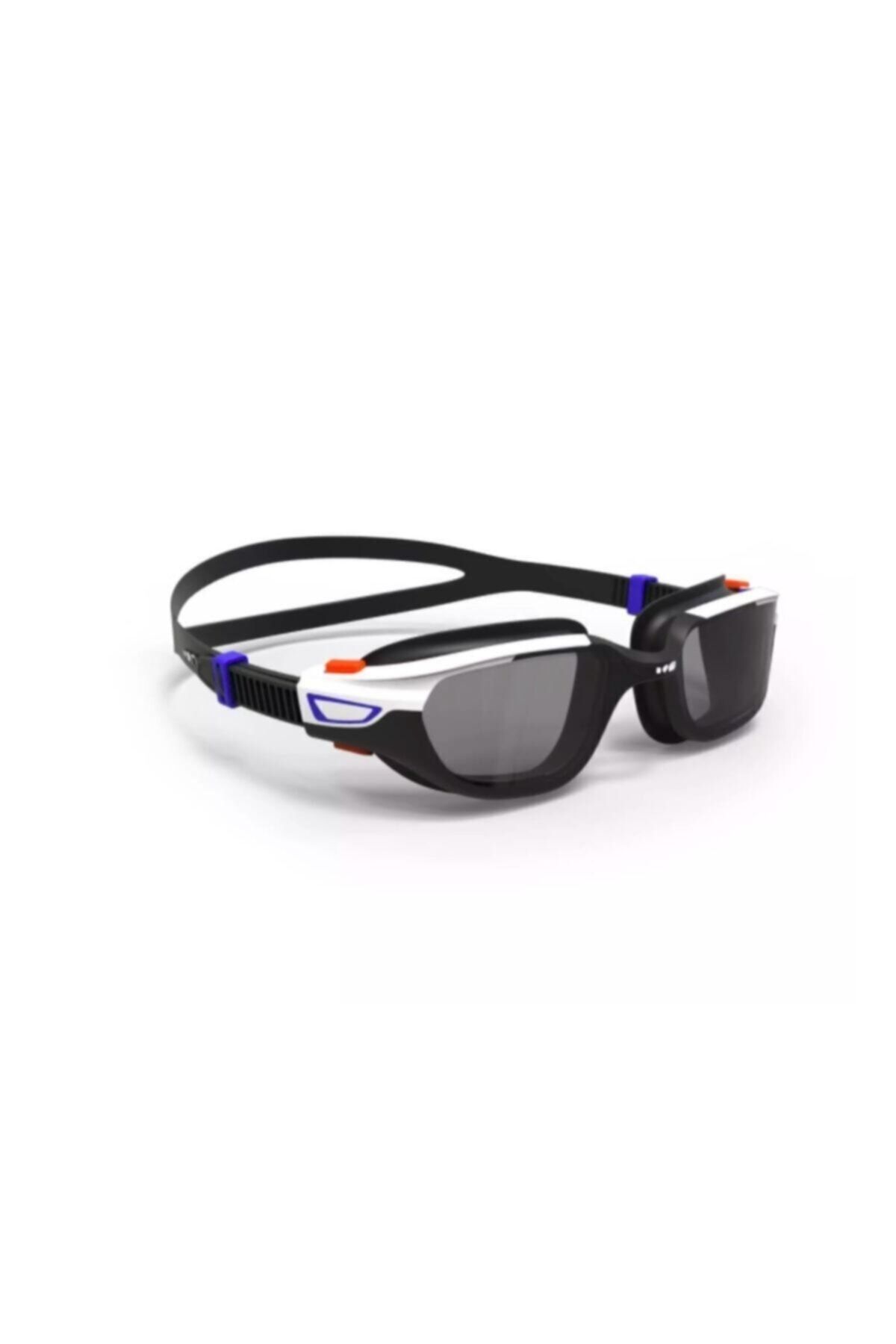 Decathlon - Yetişkin Deniz Gözlüğü Yüzücü Gözlüğü Beyaz Siyah Füme Camlar L Boy Spırıt