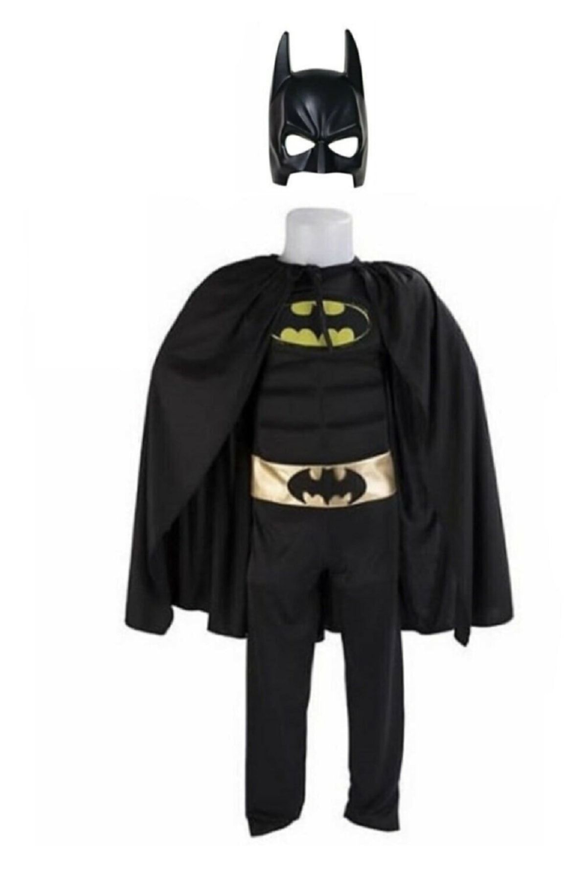 Batman Çocuk Kostümü Kaslı Pelerinli Maskeli Kıyafet