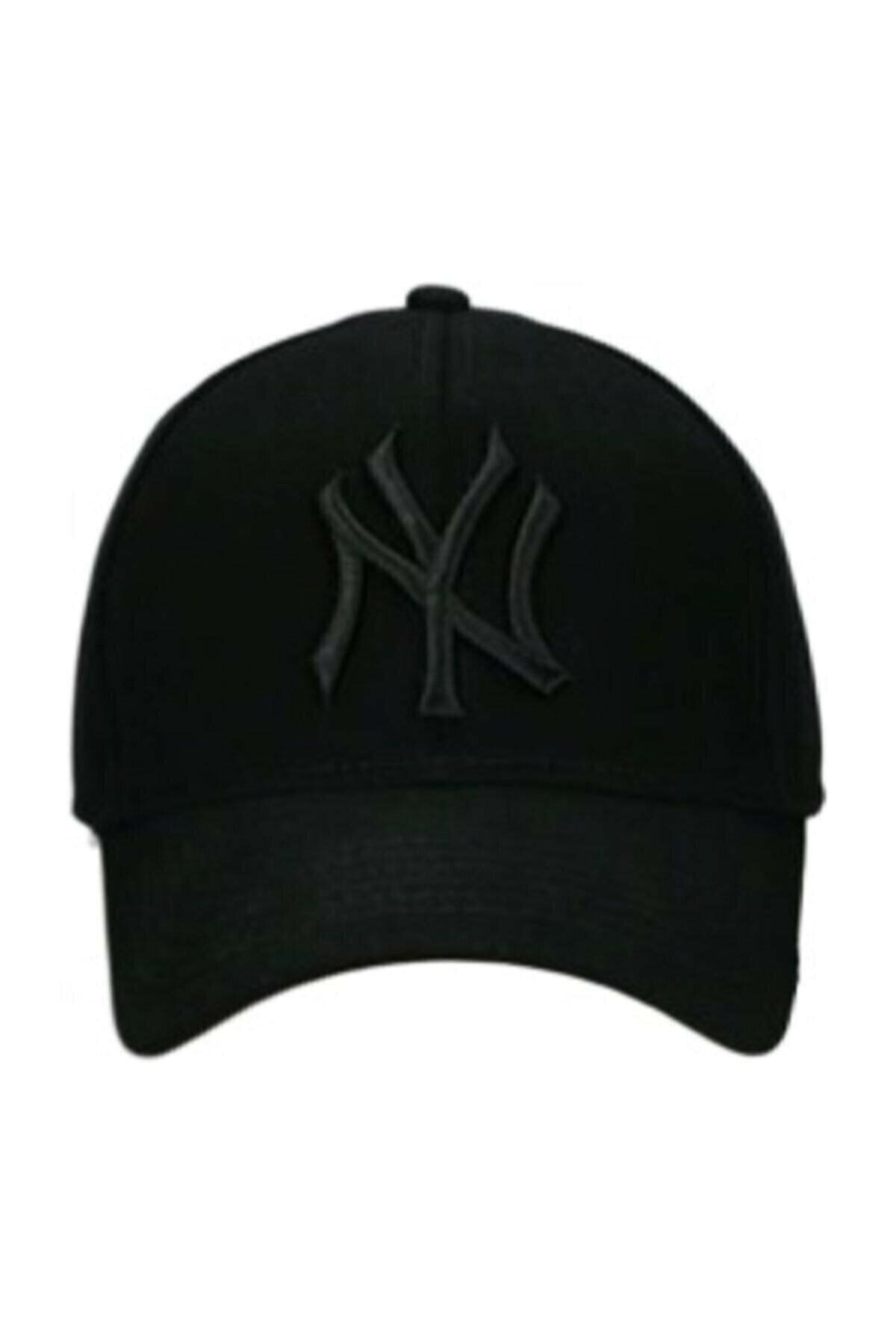 By Şapka Newyork Ayarlanabilir Yazlık Şapka Ny Siyah Arkası Cırtcırtlı Nevyork Black Cap