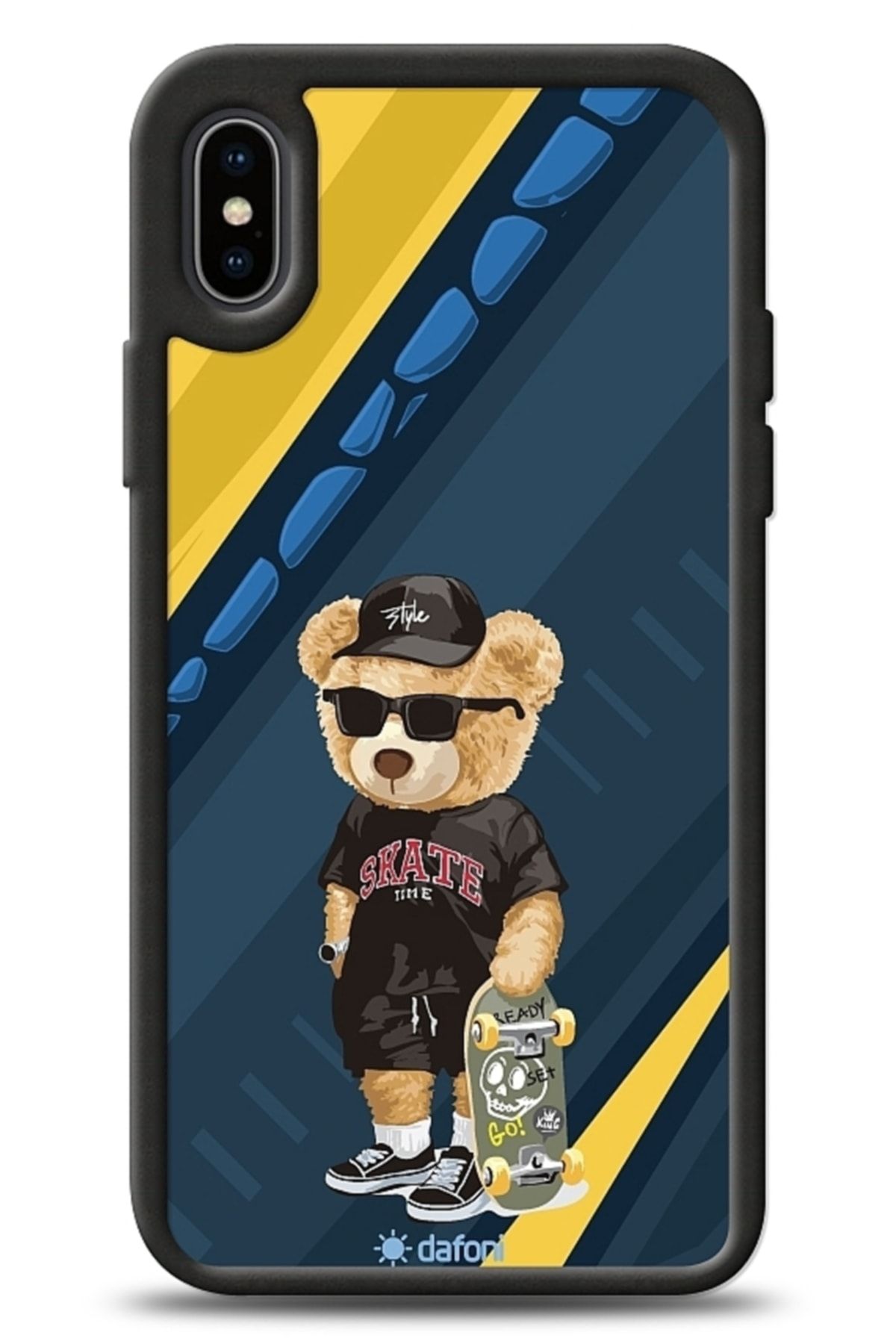 Dafoni Art Iphone Xs Uyumlu  Skate Bear Kılıf