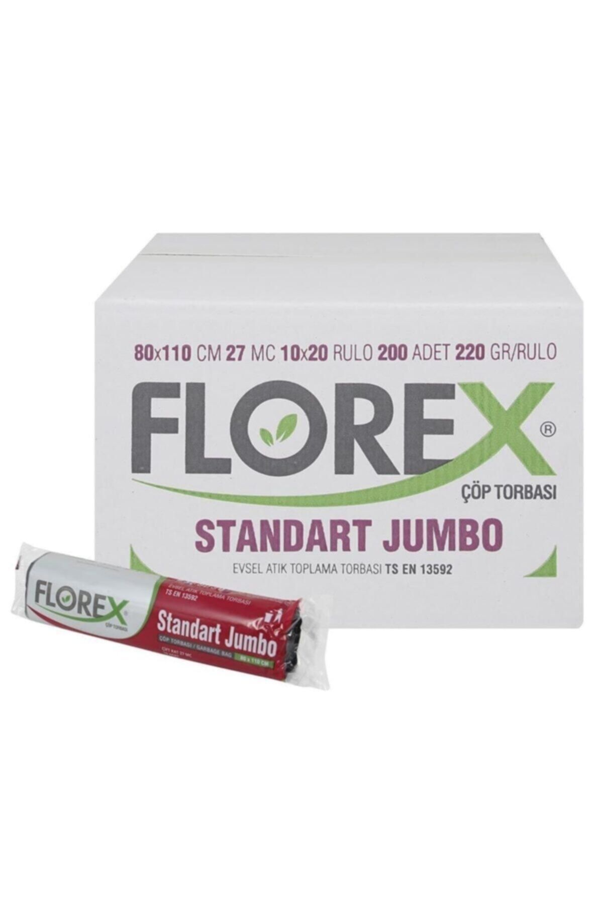 Florex Standart Jumbo Boy Siyah Çöp Poşeti X 20 Rulo / 1 Koli