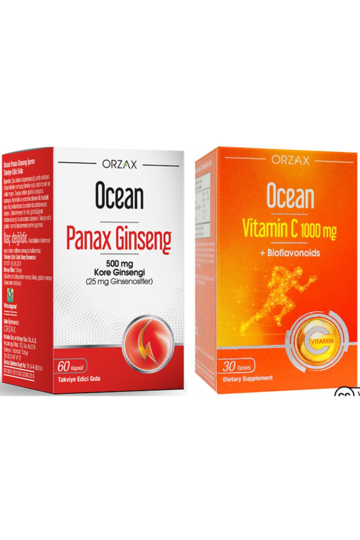 Ocean Panax Ginseng 500mg 60 Kapsül + Vitamin C 1000mg 30 Tablet