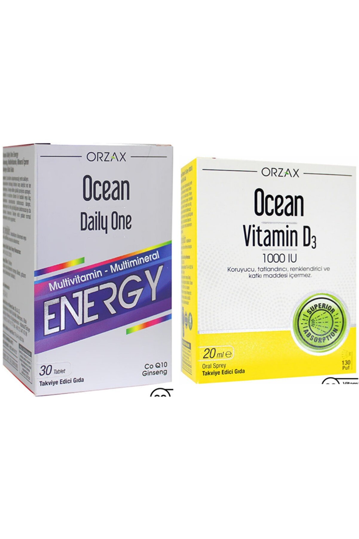Ocean Vitamin D3 1000ıu 20ml Sprey + Daily One Energy 30 Tablet